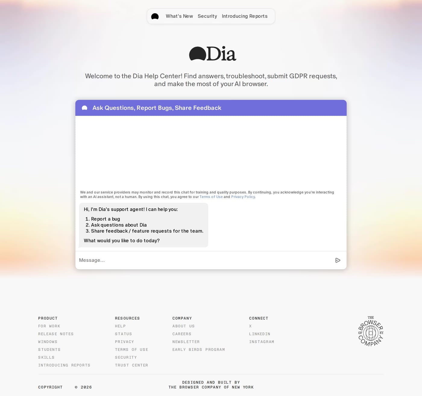 Dia docs page