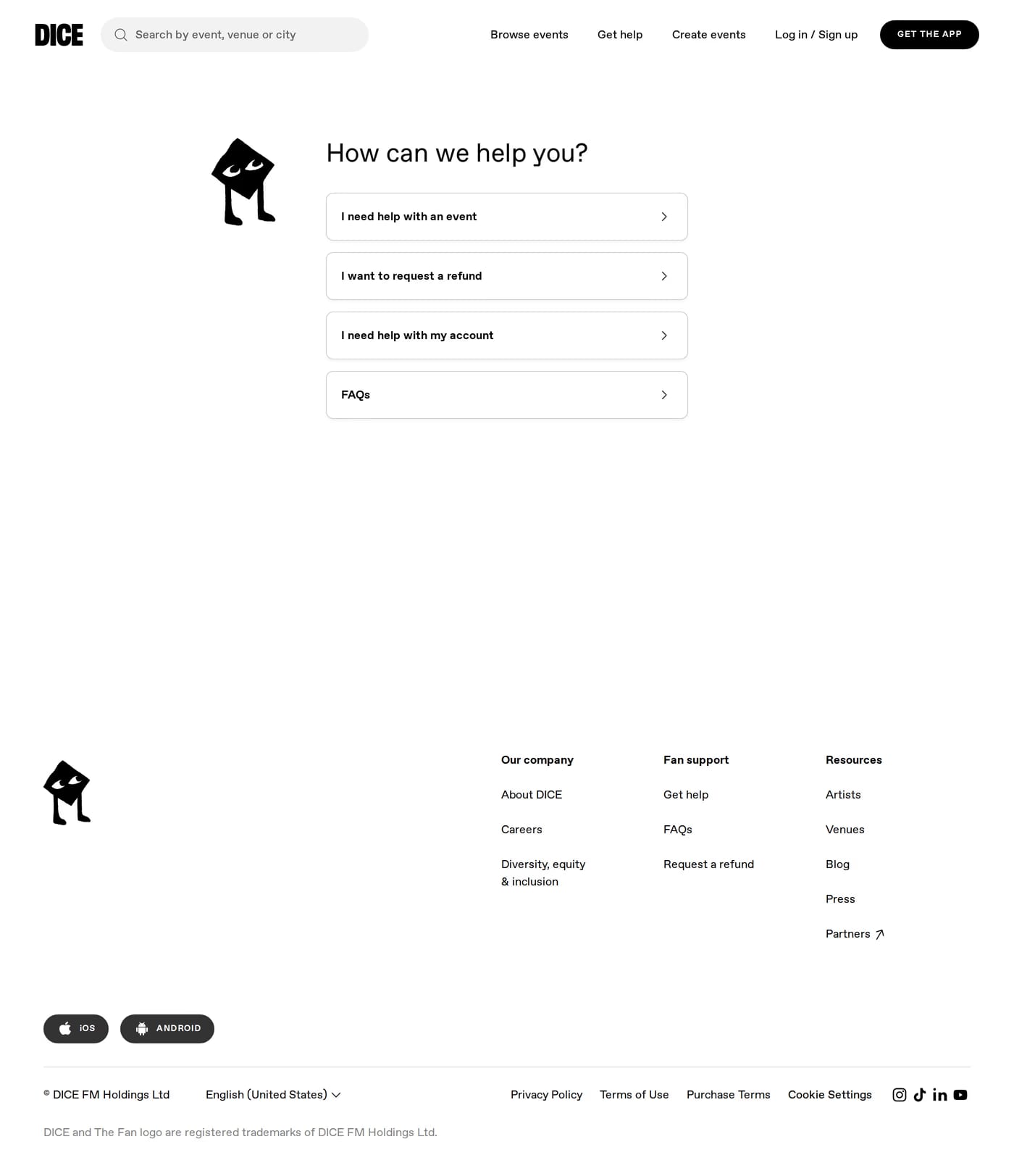 DICE docs page
