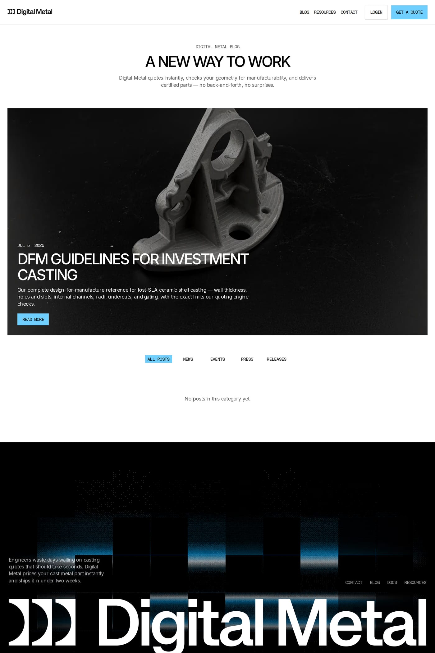 Digital Metal blog page
