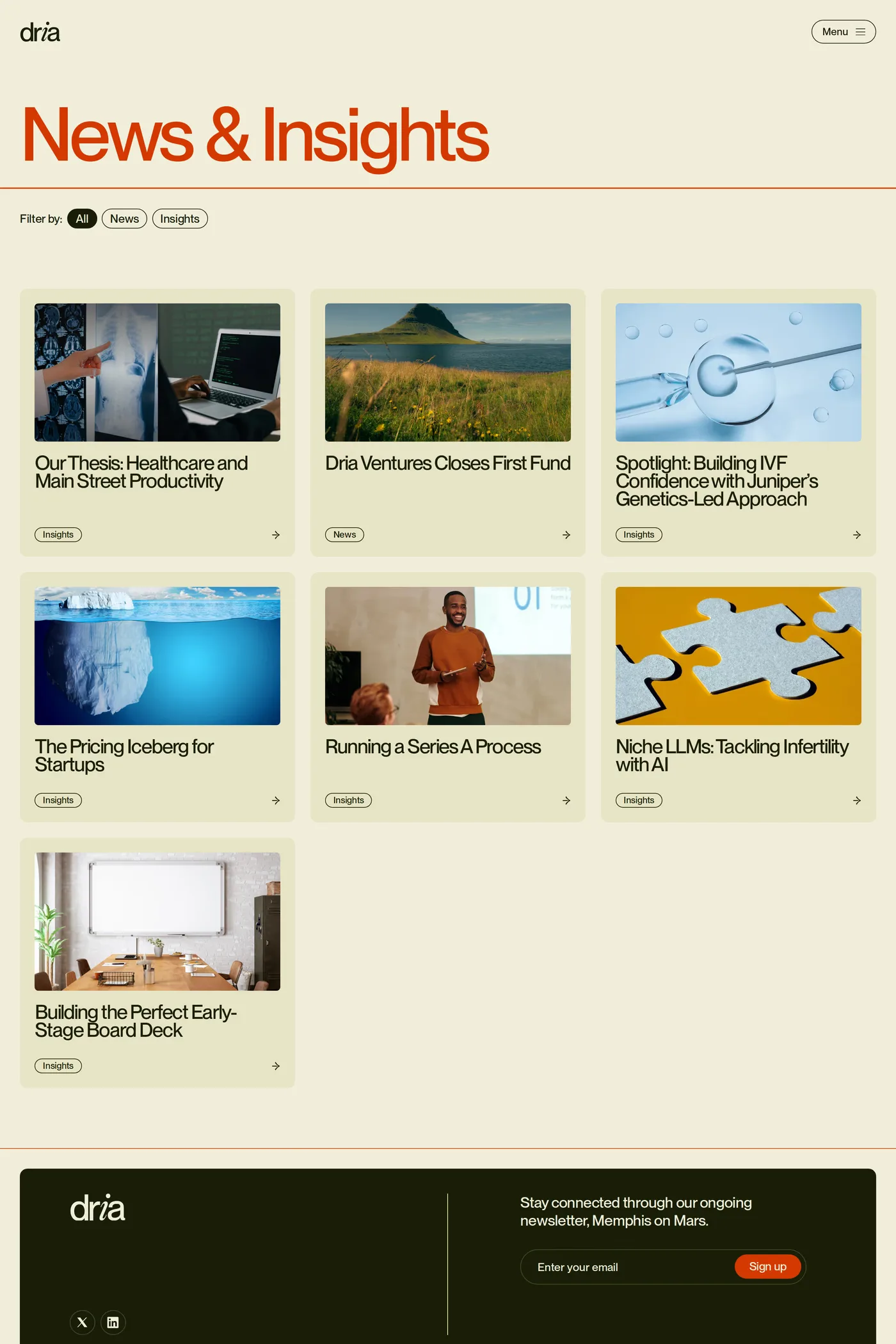Dria Ventures — screenshot of the blog page