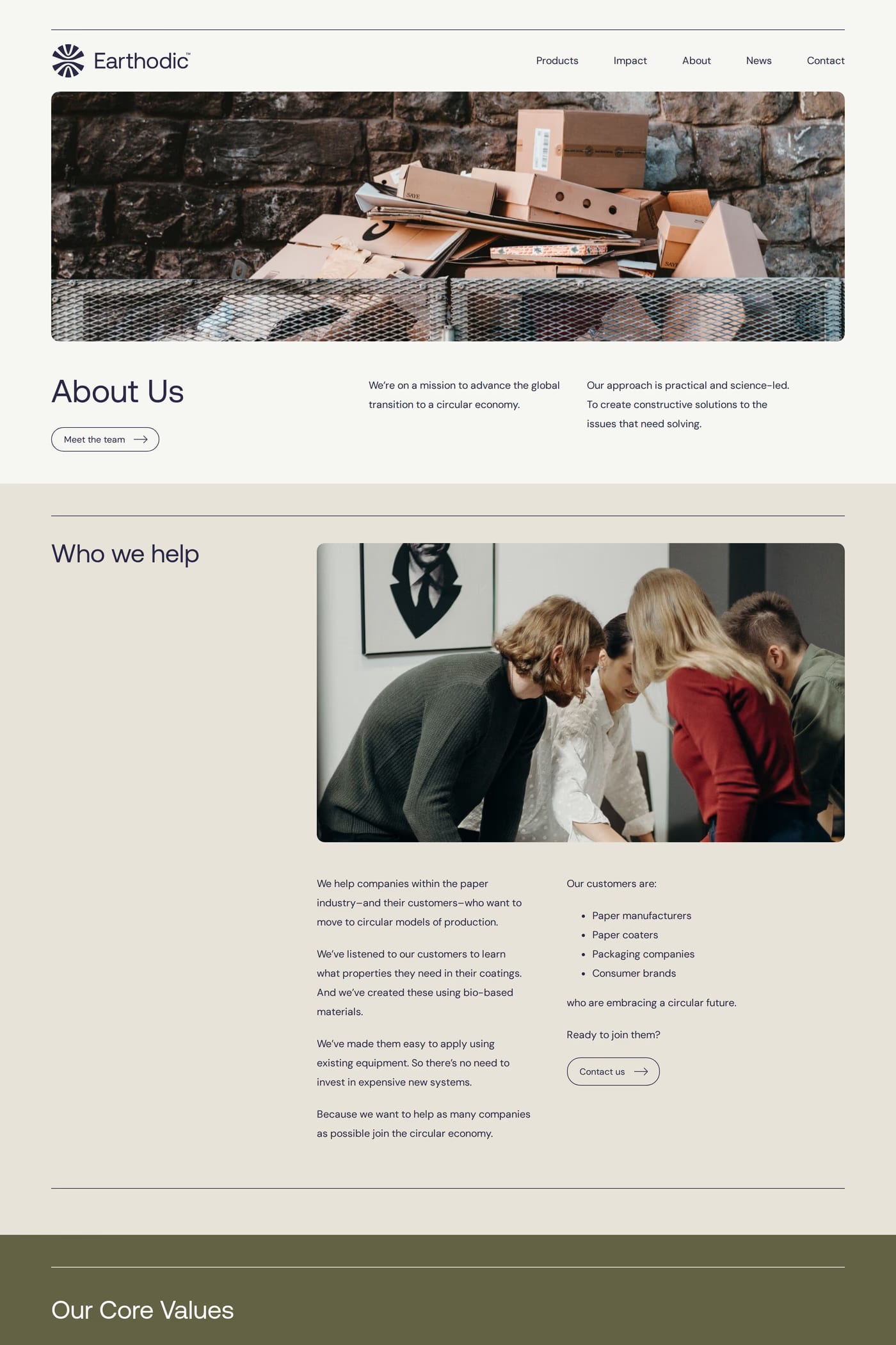 Earthodic — screenshot of the about page