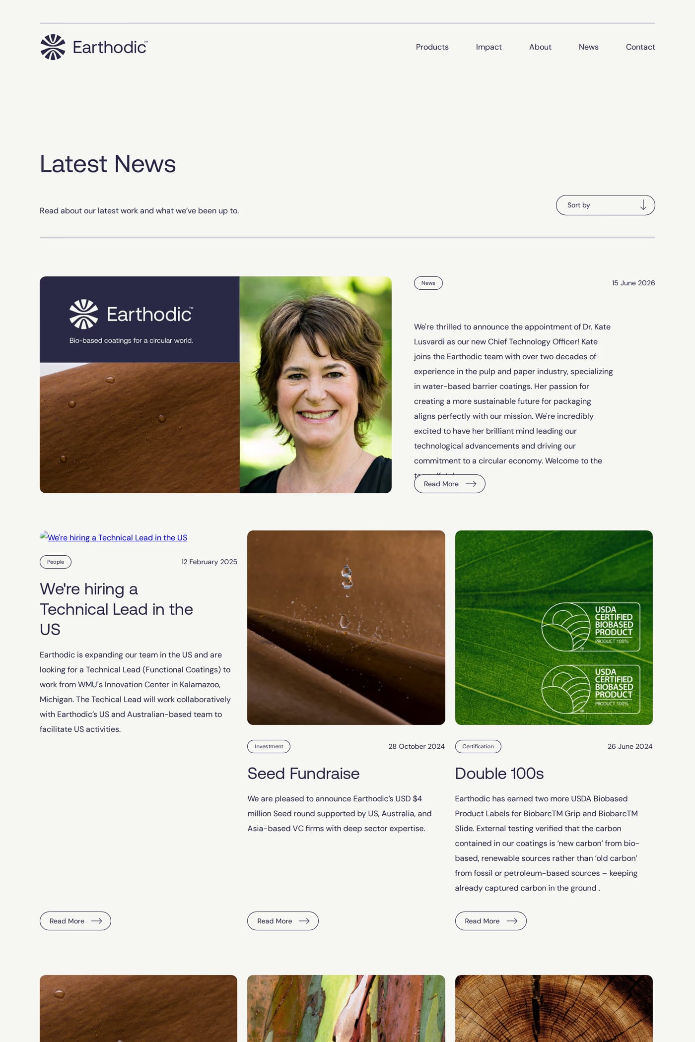Earthodic — screenshot of the blog page