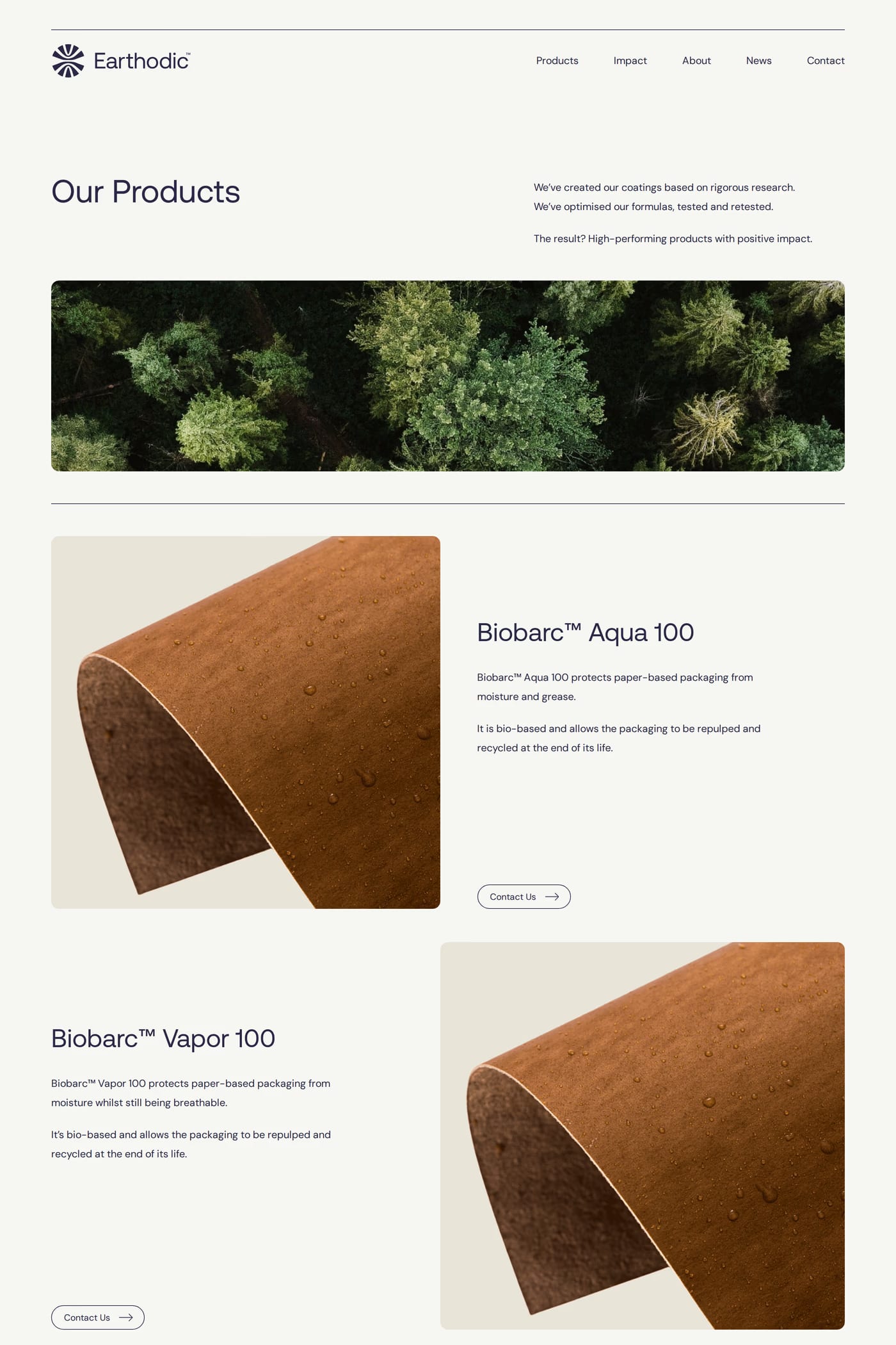 Earthodic — screenshot of the features page