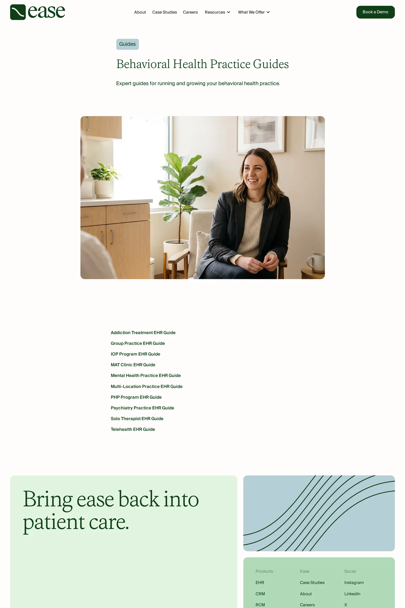 Ease Health — screenshot of the blog page
