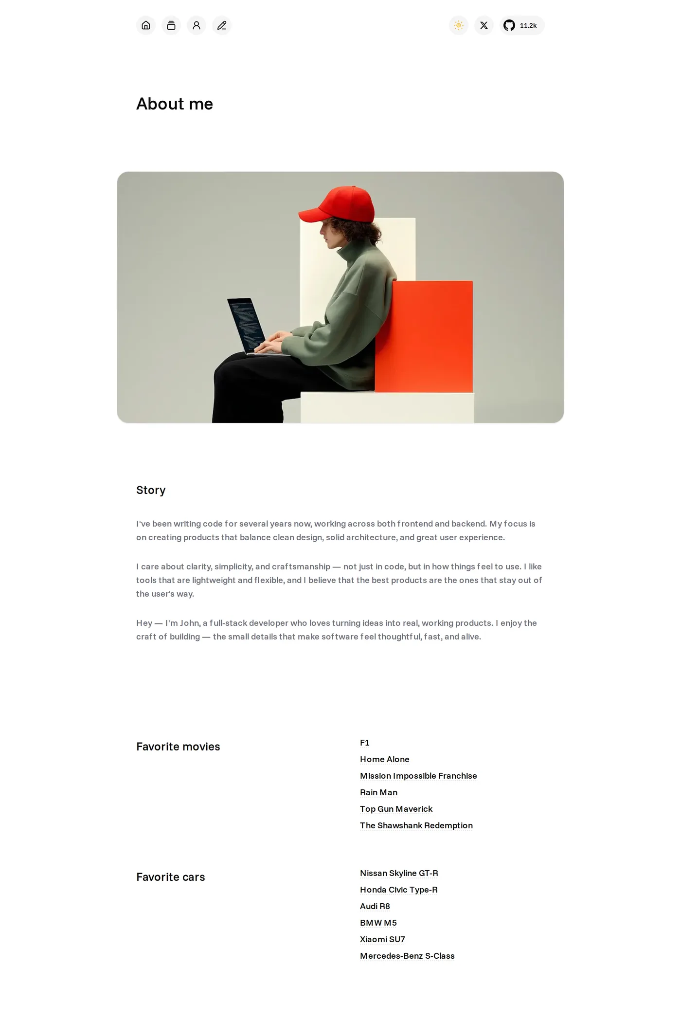 Echo — screenshot of the about page