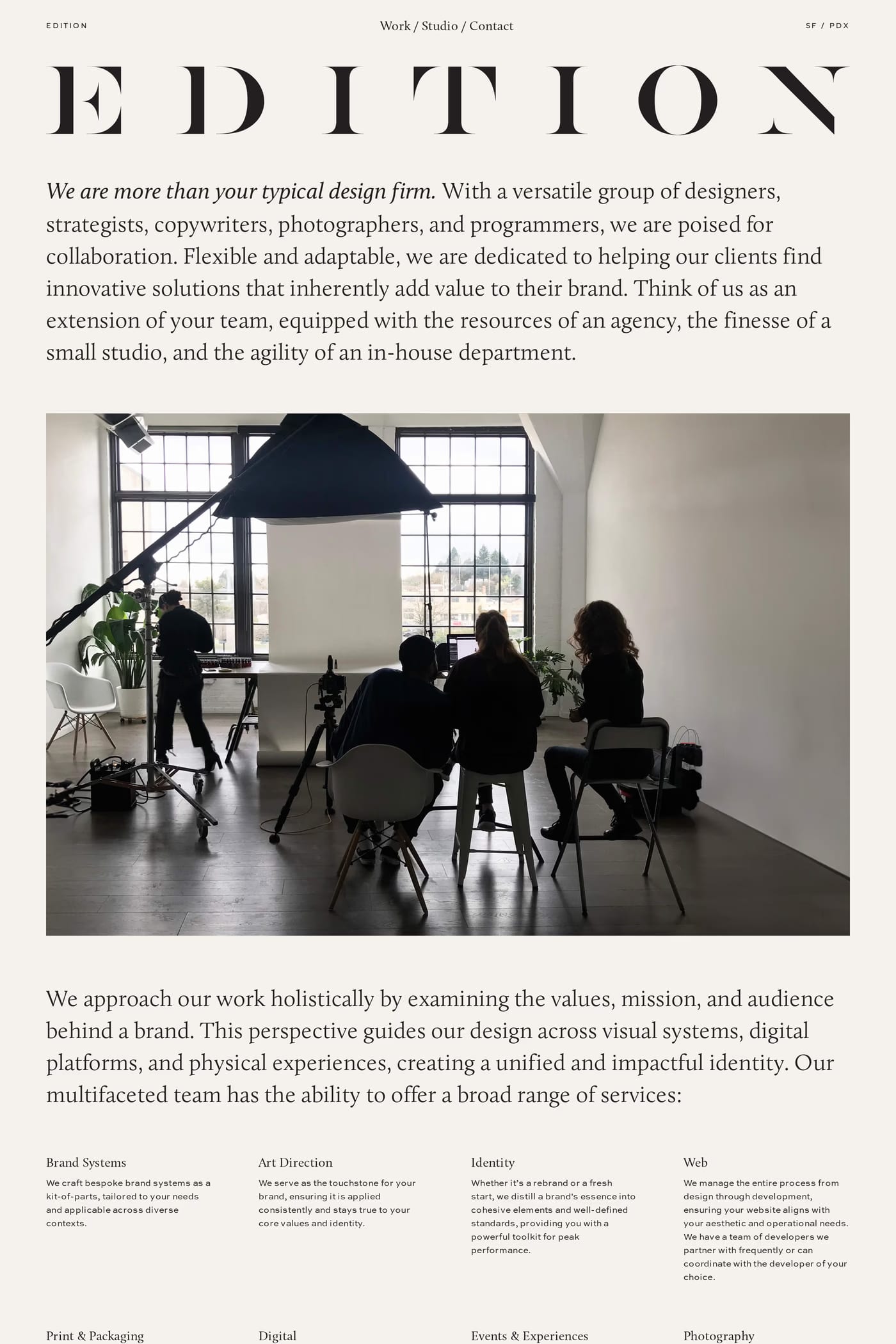 Edition — screenshot of the about page