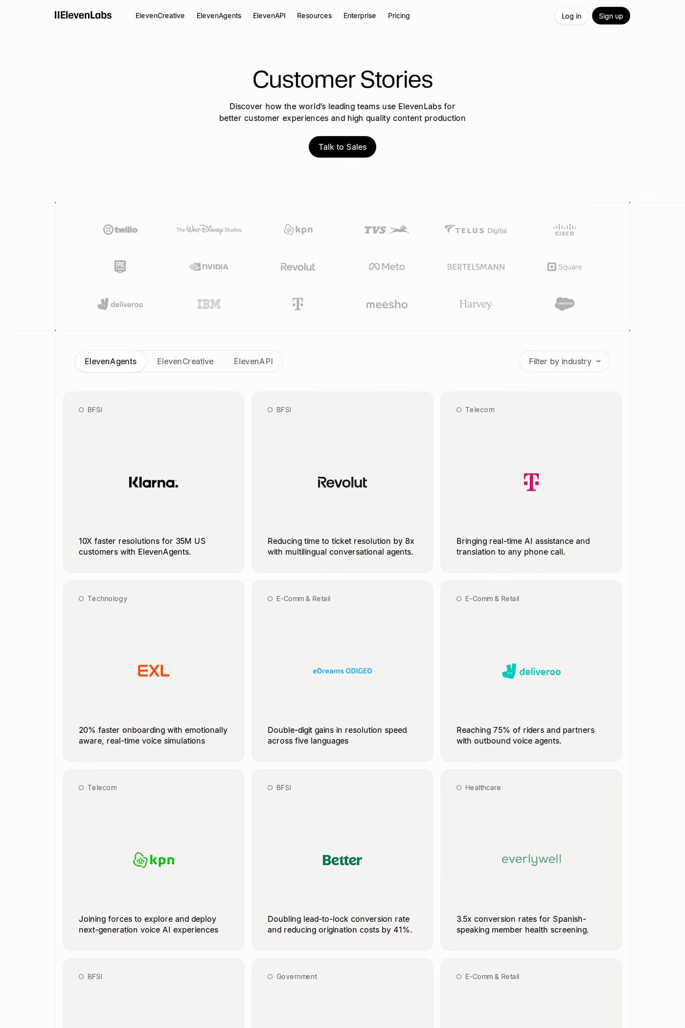 ElevenLabs case studies page