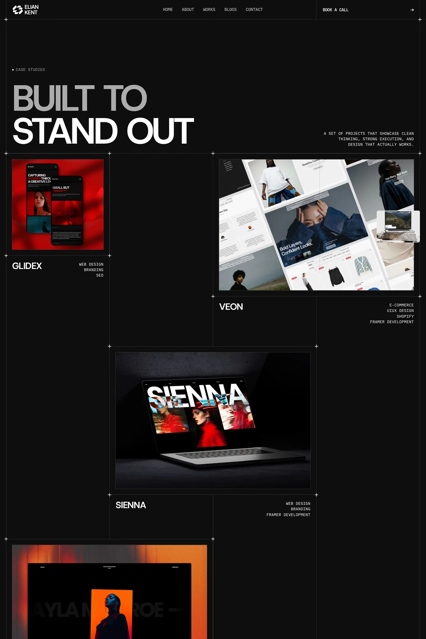 Elian Kent — screenshot of the work page
