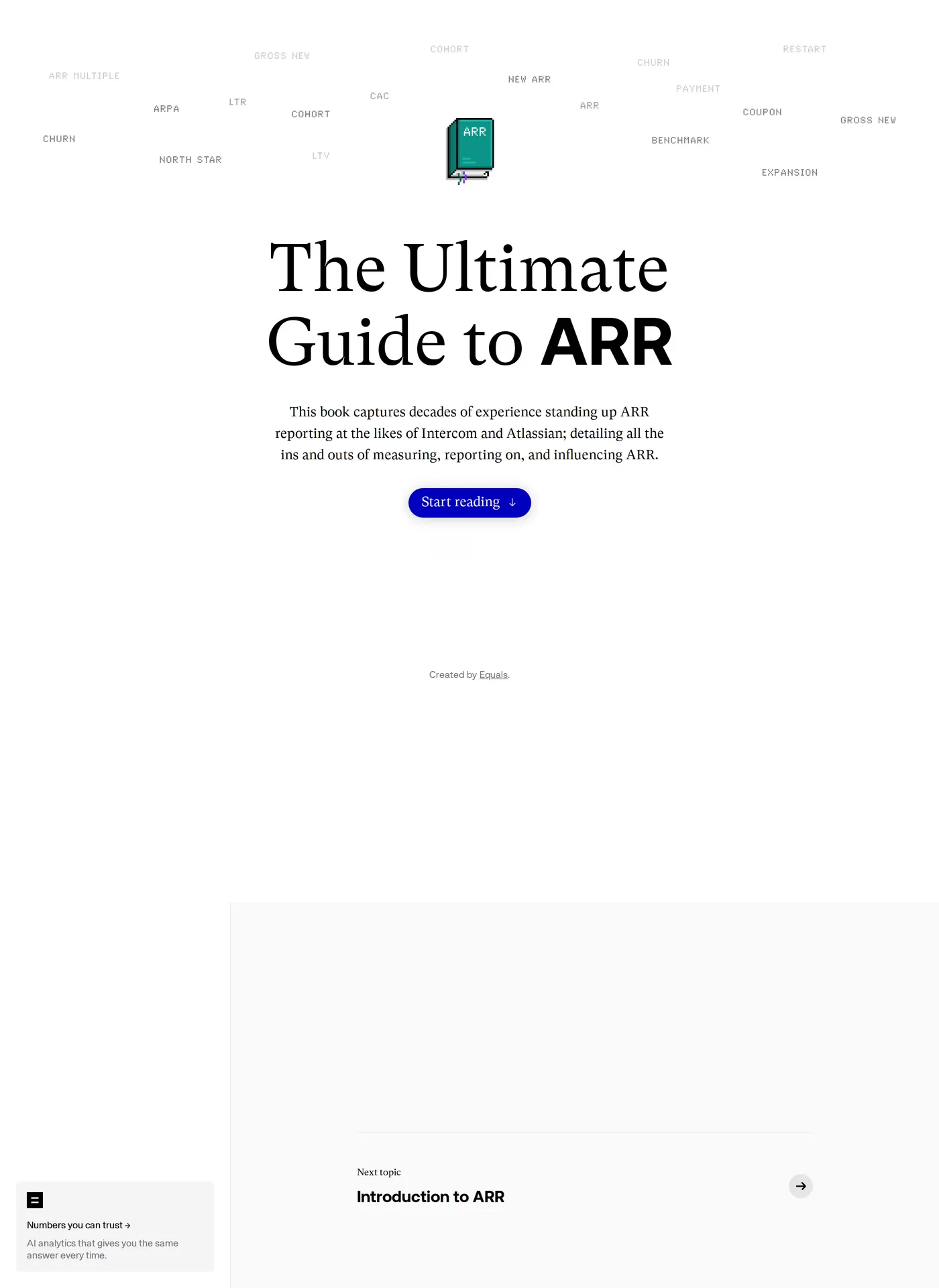 Equals — screenshot of the docs page