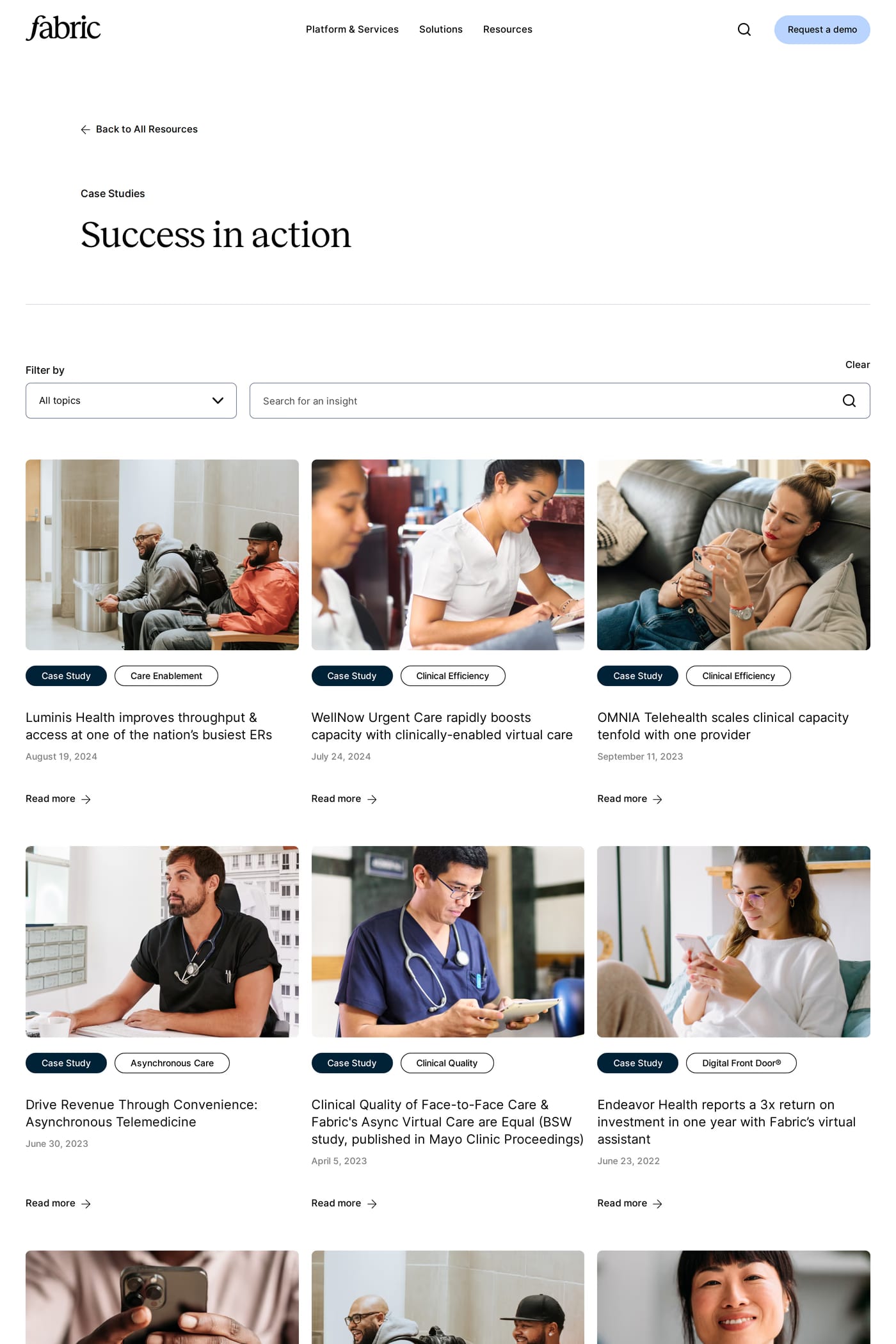 Fabric — screenshot of the work page