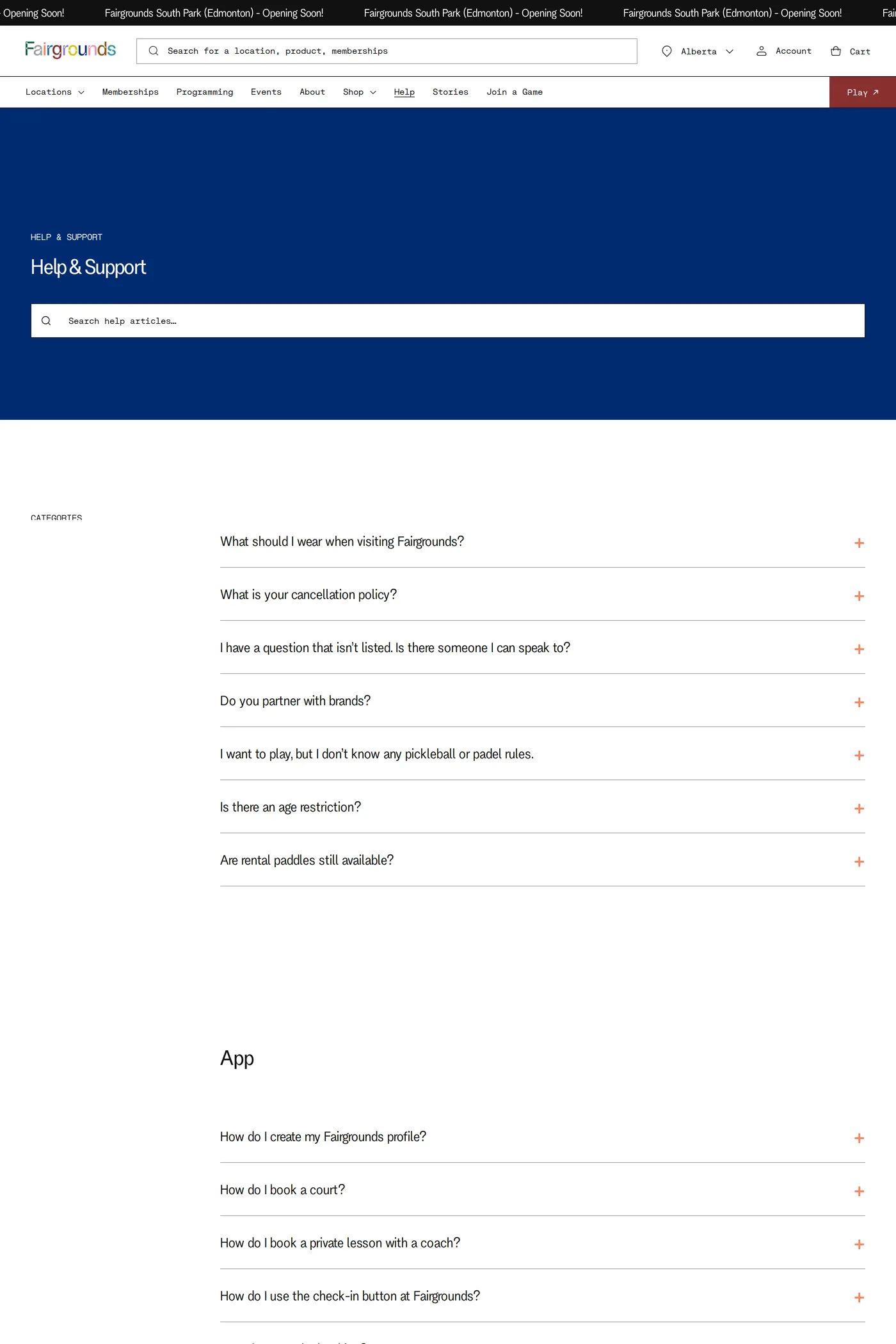 Fairgrounds — screenshot of the docs page