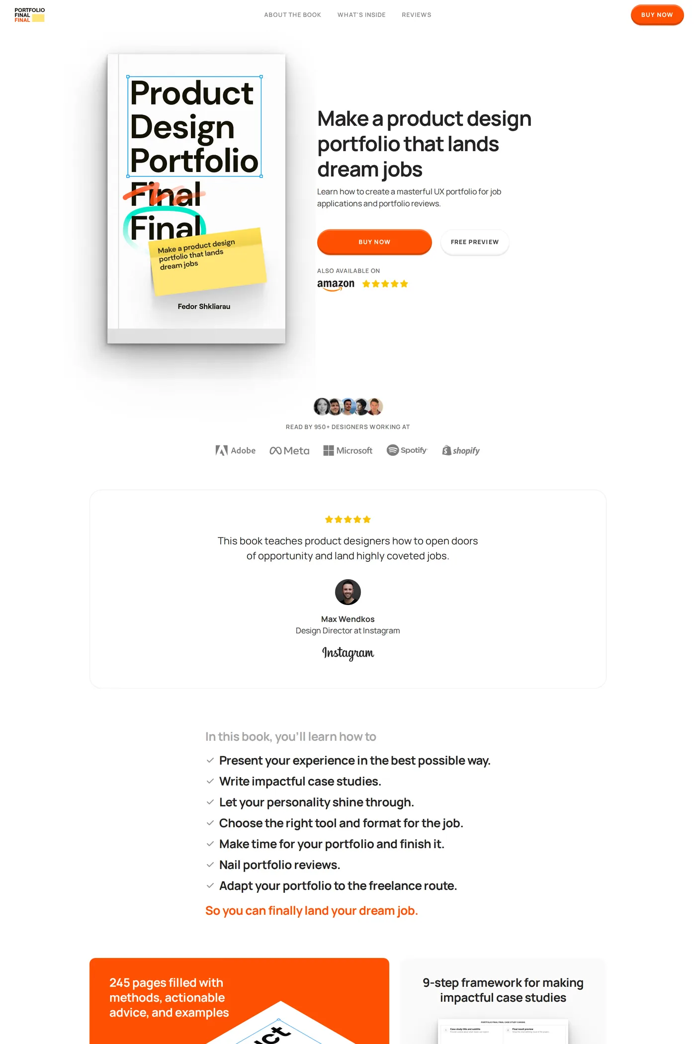Fedor Shkliarau — screenshot of the features page