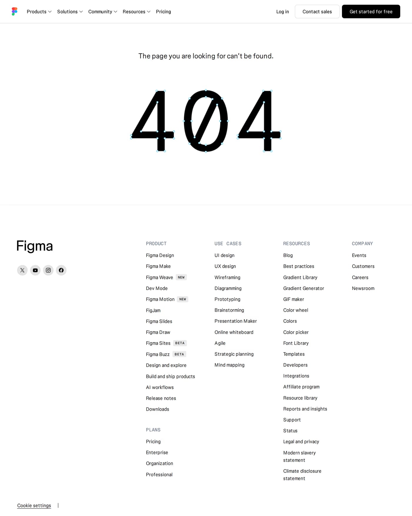Figma — screenshot of the 404 page