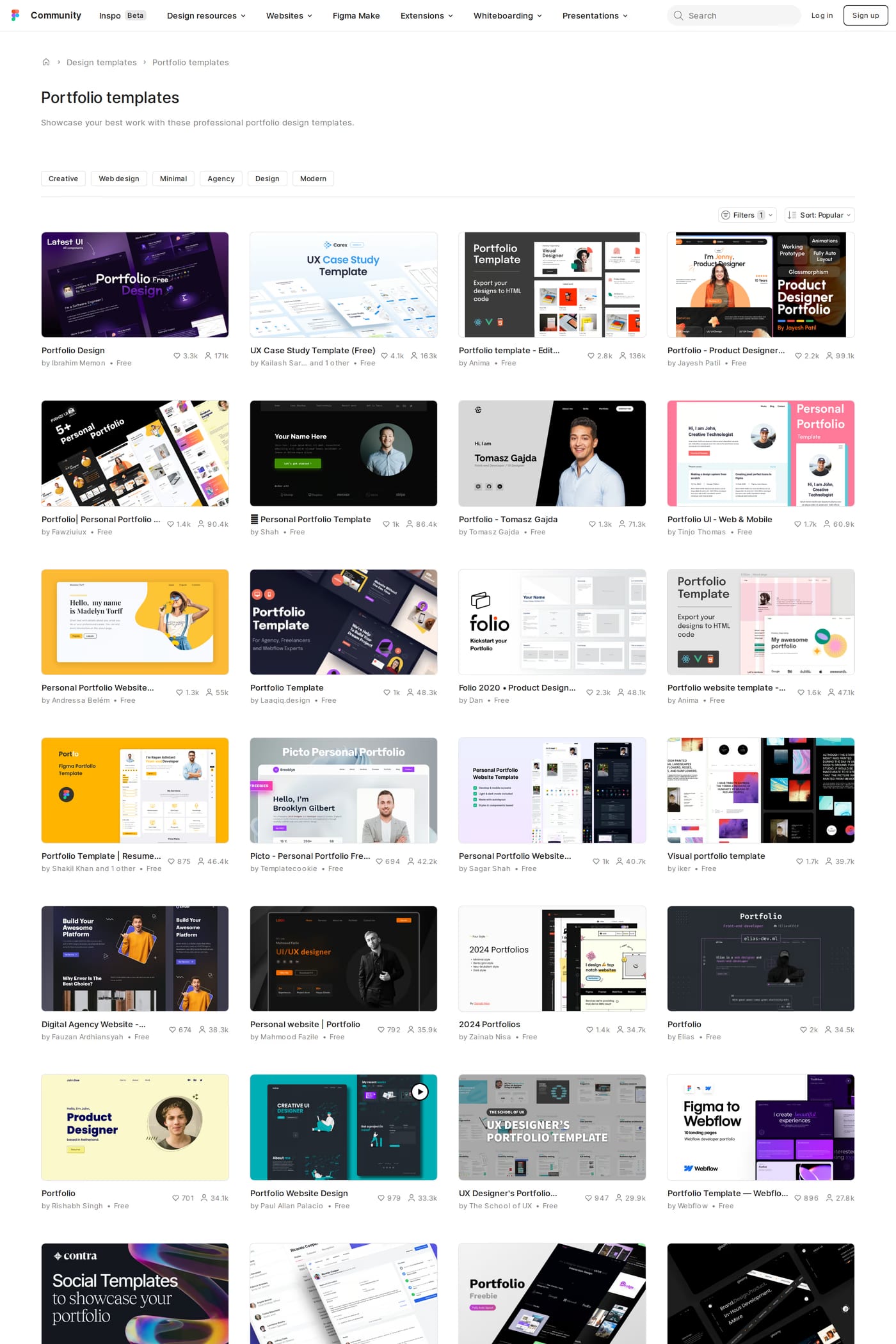 Figma — screenshot of the work page