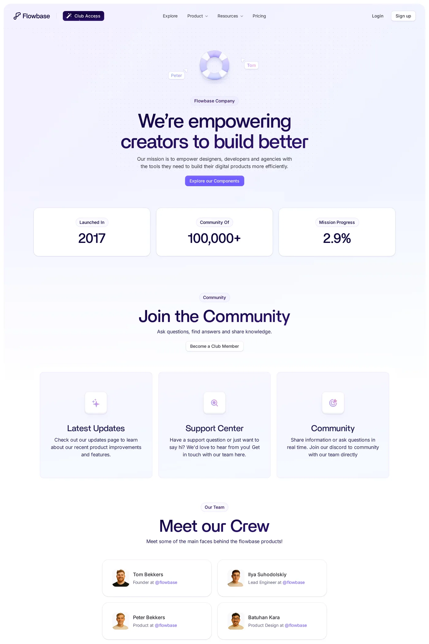 Flowbase — screenshot of the about page
