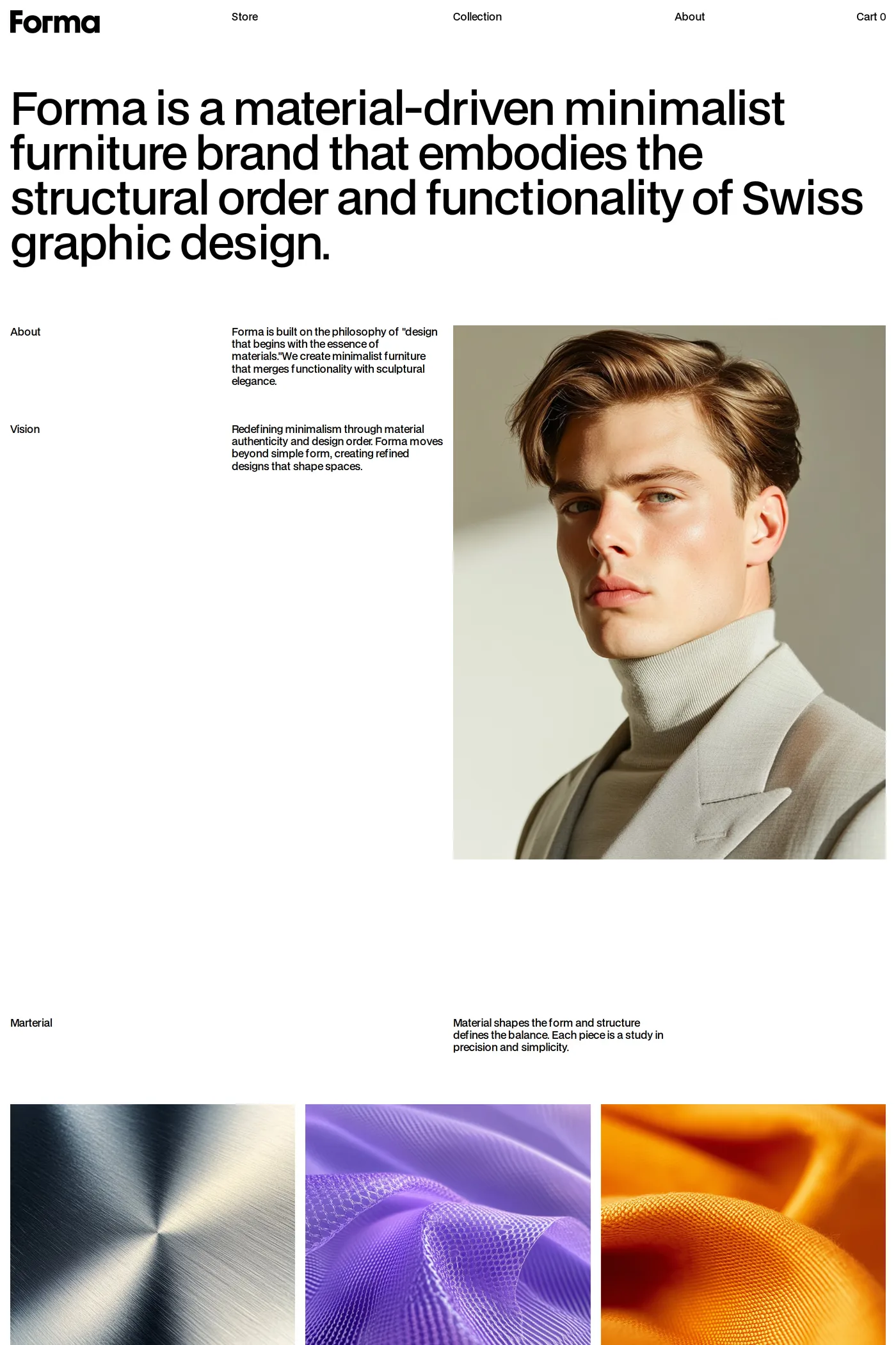 Forma — screenshot of the about page