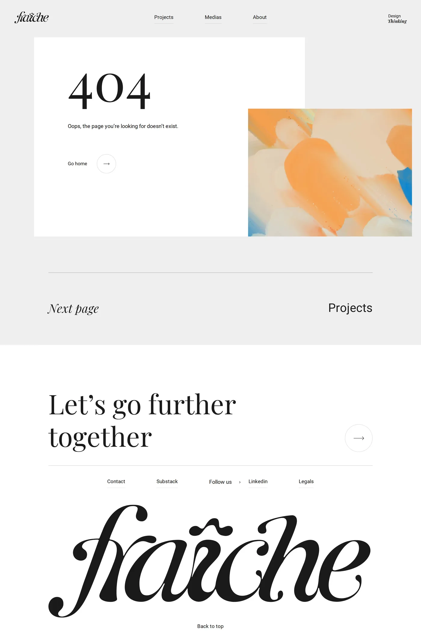 Fraiche — screenshot of the 404 page