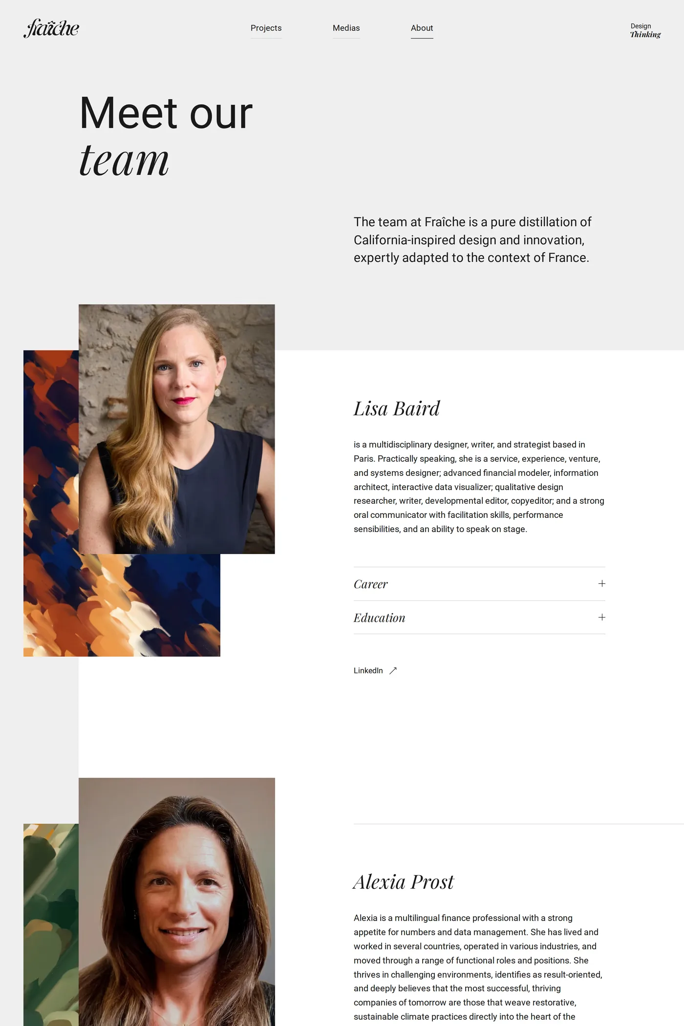 Fraiche — screenshot of the about page
