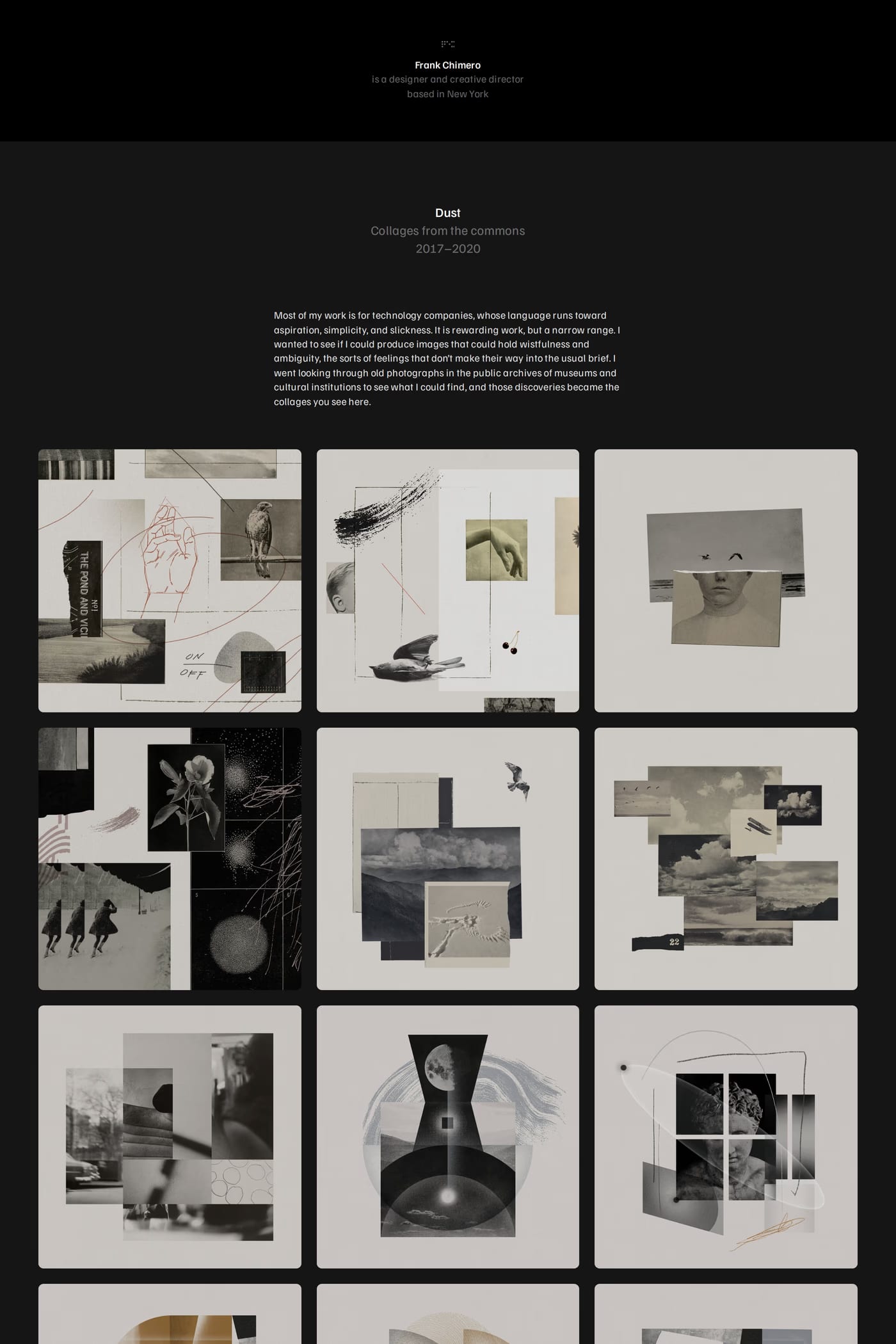 Frank Chimero — screenshot of the work page