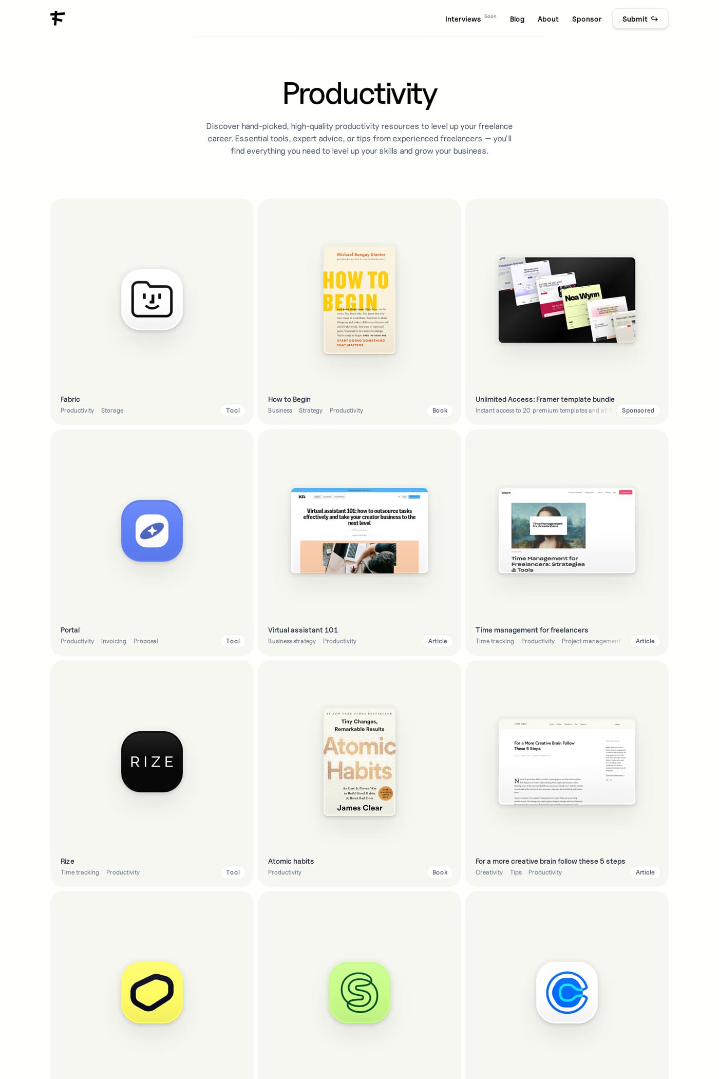 Freelance Things blog page