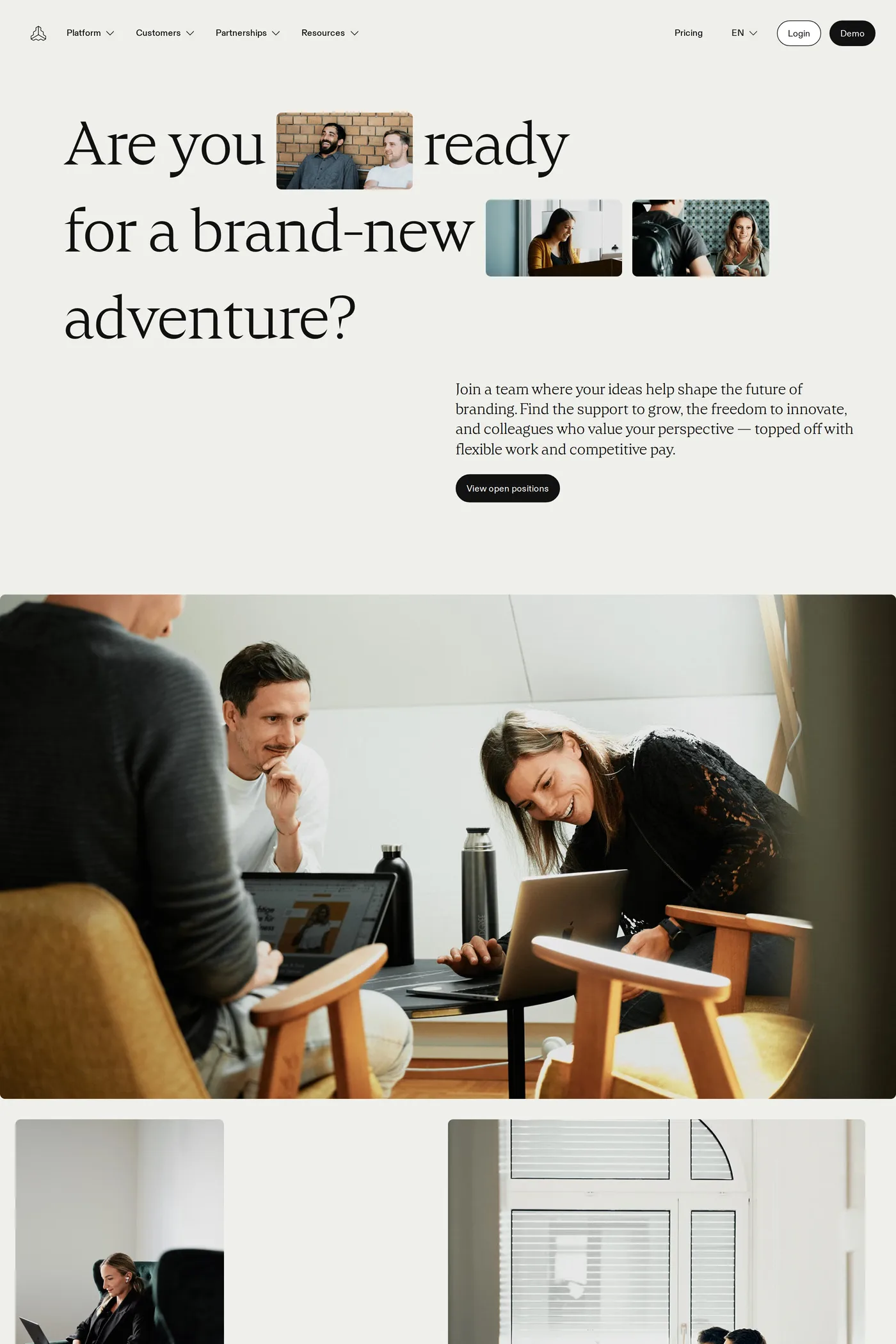 Frontify — screenshot of the careers page
