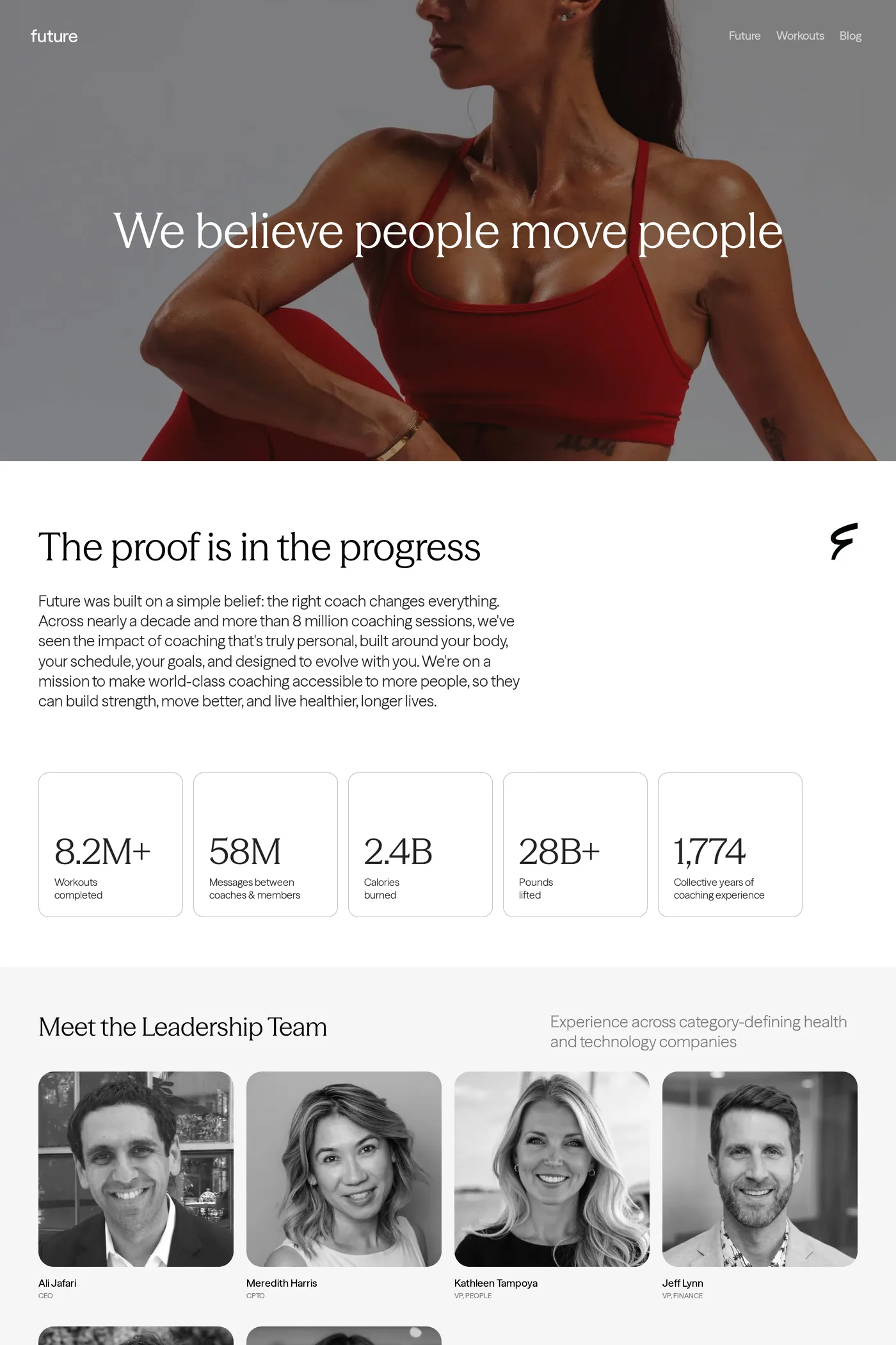 Future — screenshot of the about page