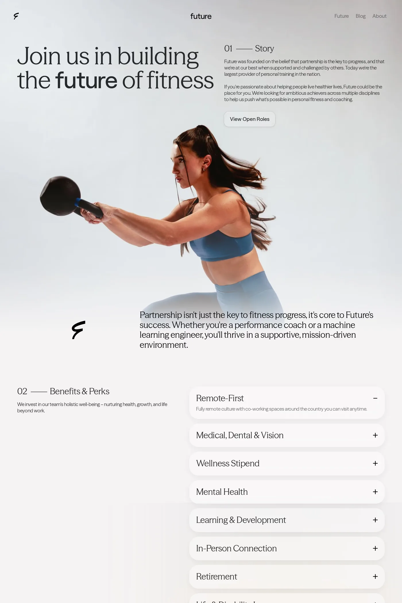 Future — screenshot of the careers page