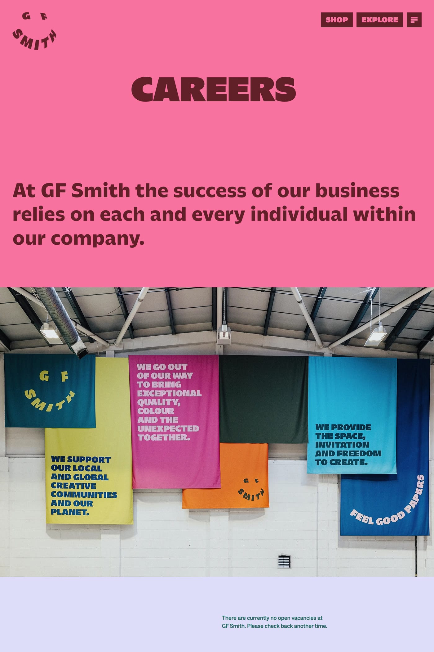 G . F Smith — screenshot of the careers page