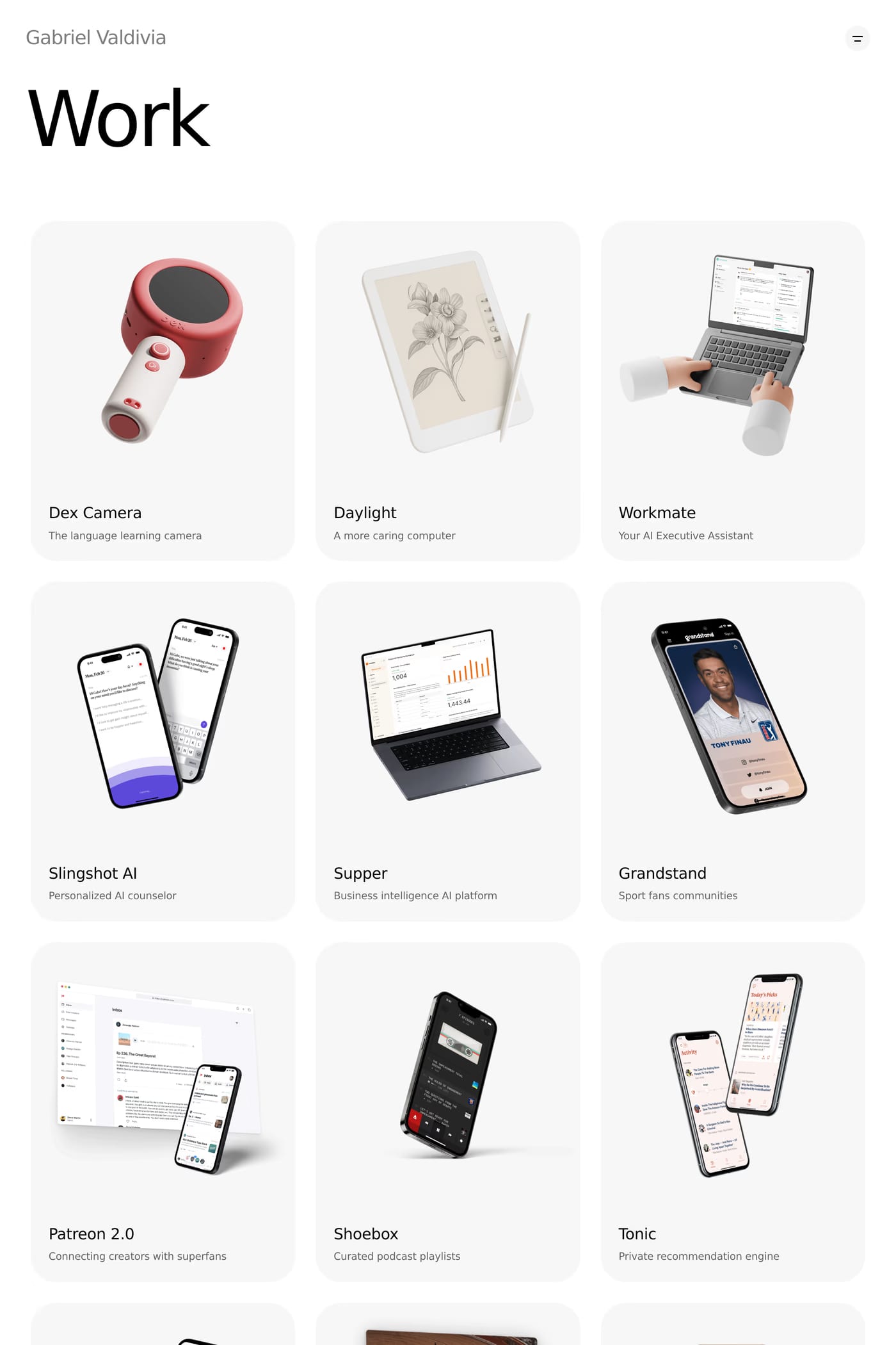 Gabriel Valdivia work page