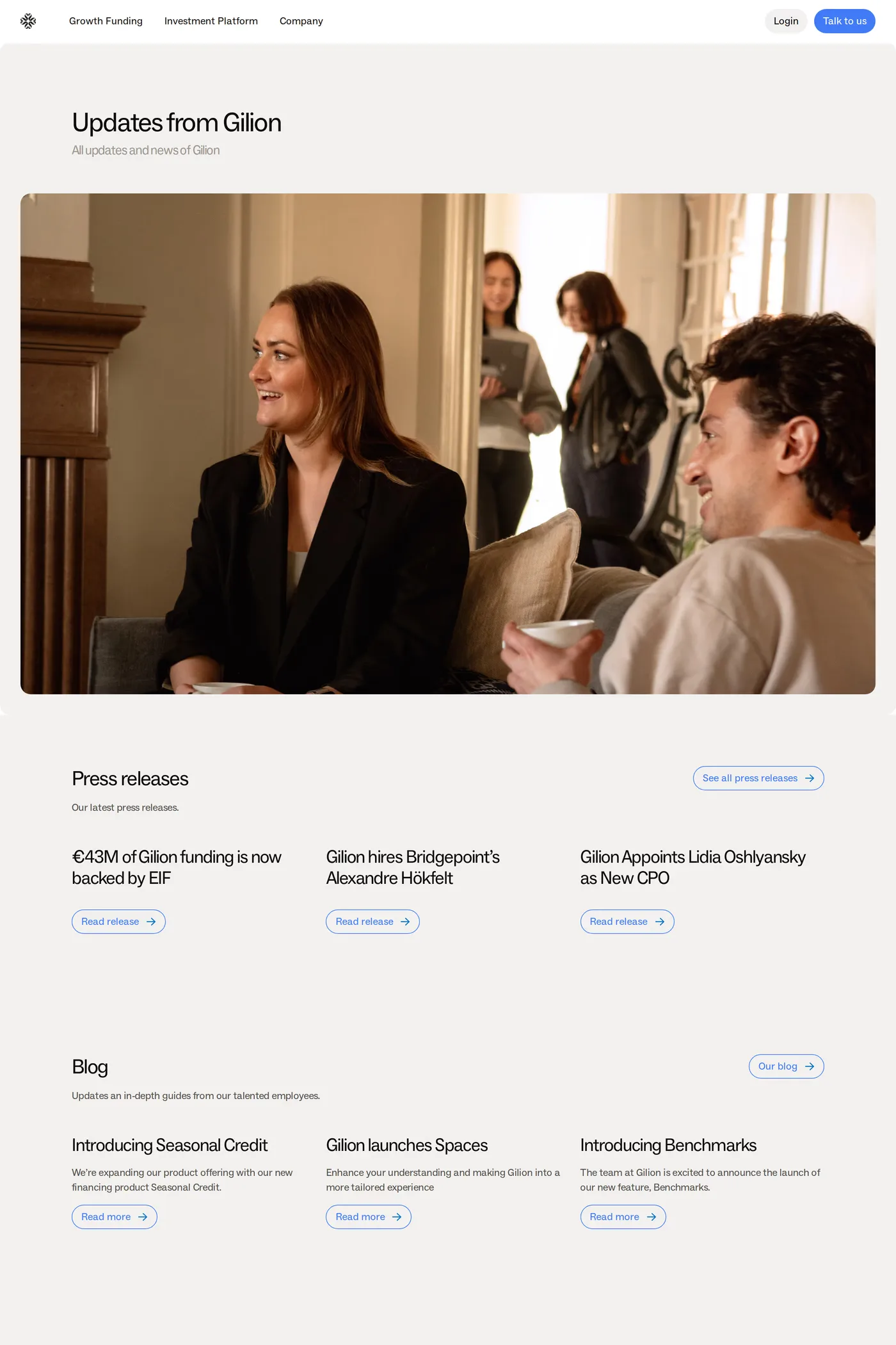 Gilion — screenshot of the changelog page
