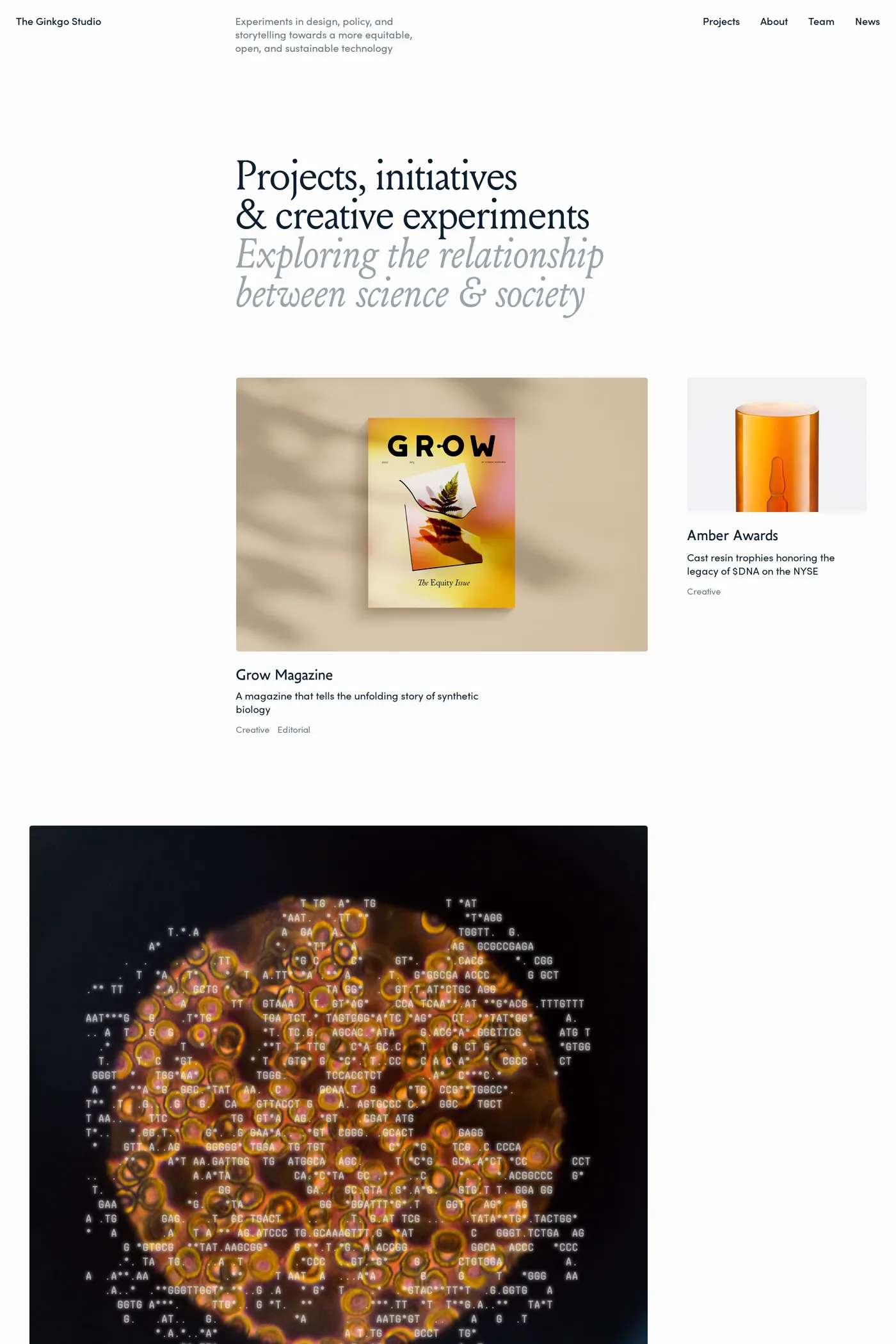 Ginkgo Bioworks — screenshot of the work page