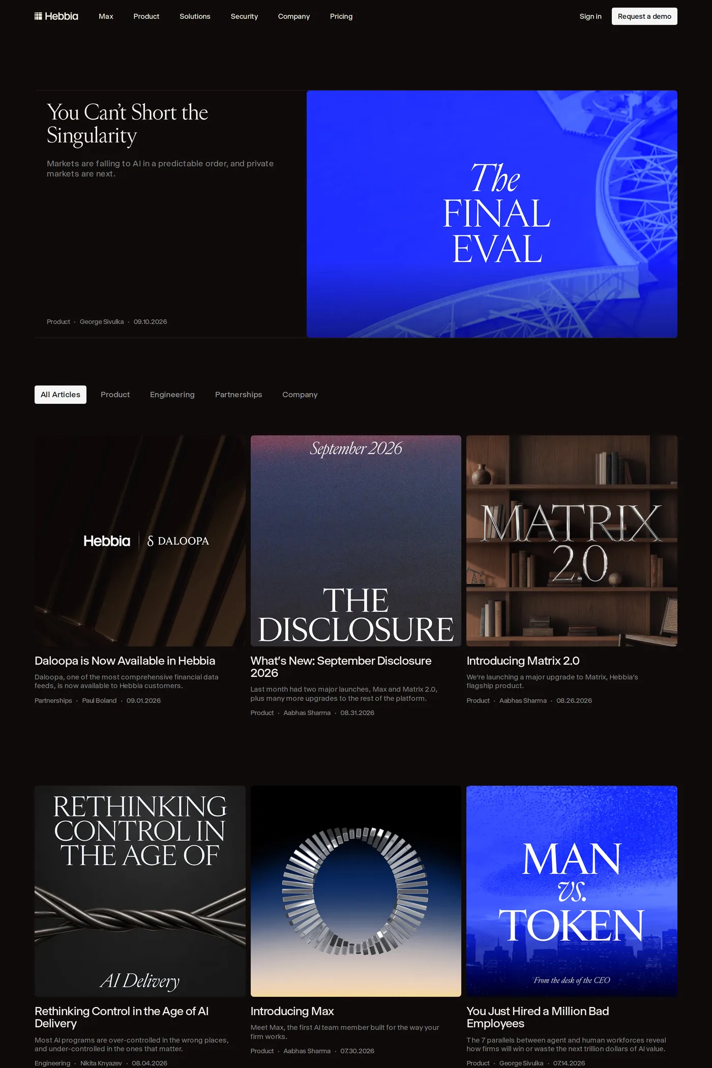 Hebbia — screenshot of the blog page