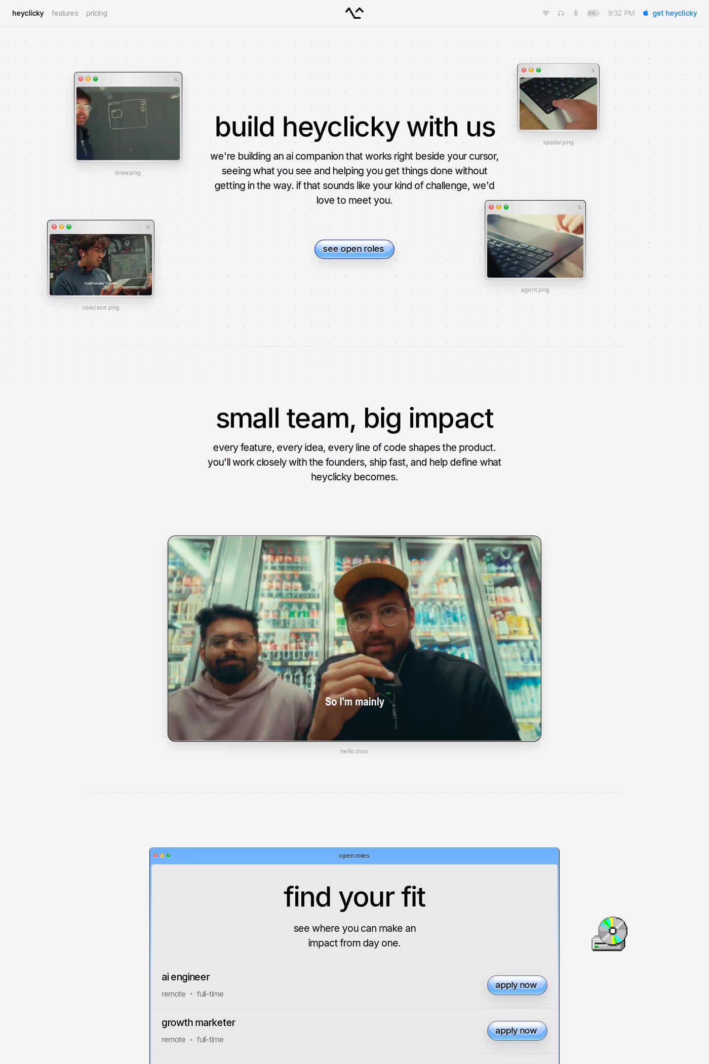 HeyClicky careers page