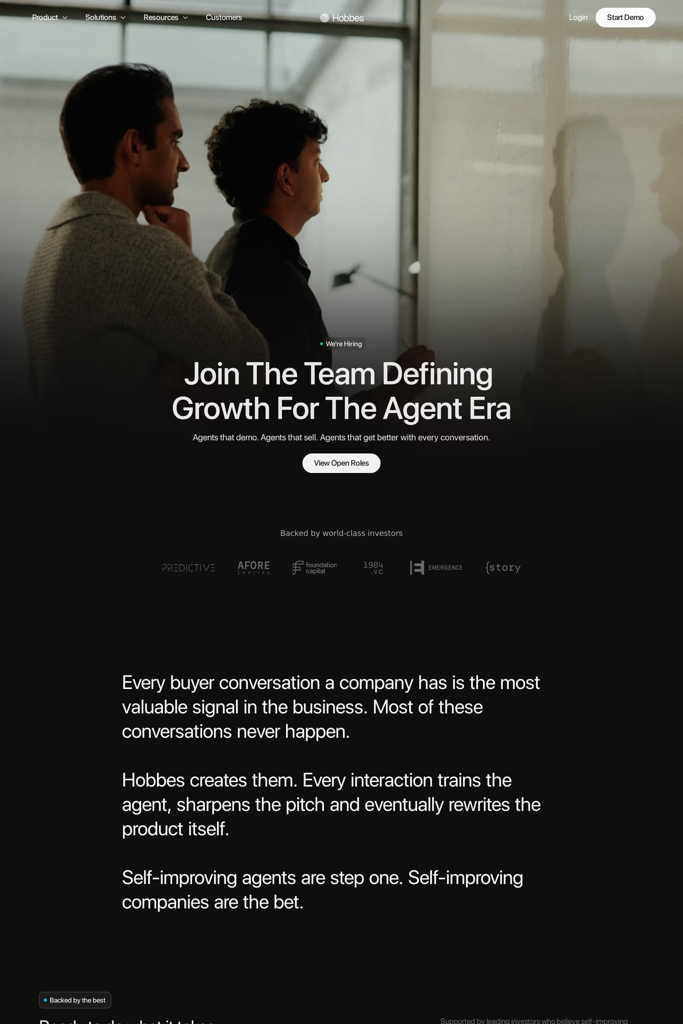 Hobbes — screenshot of the careers page