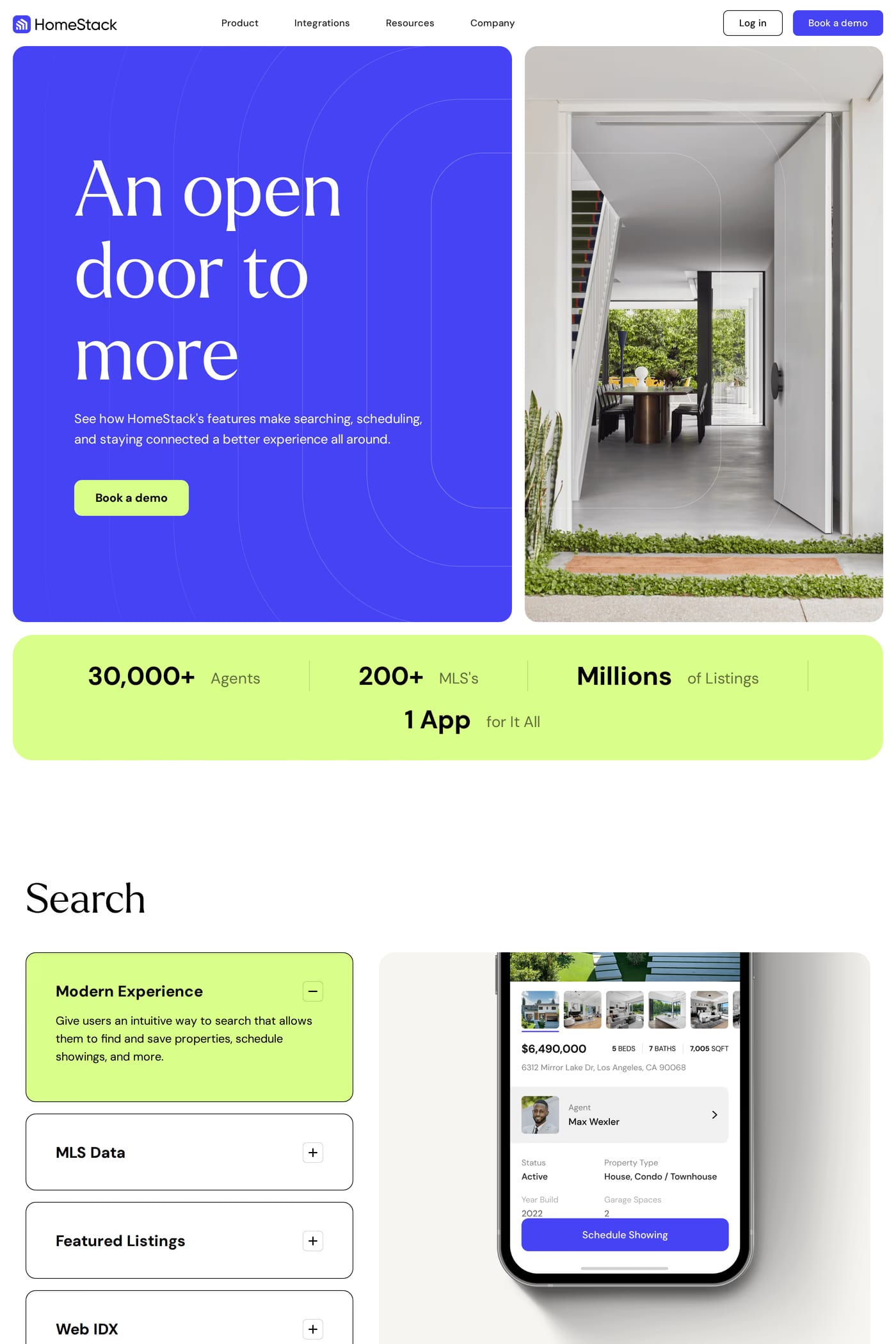 Homestack features page