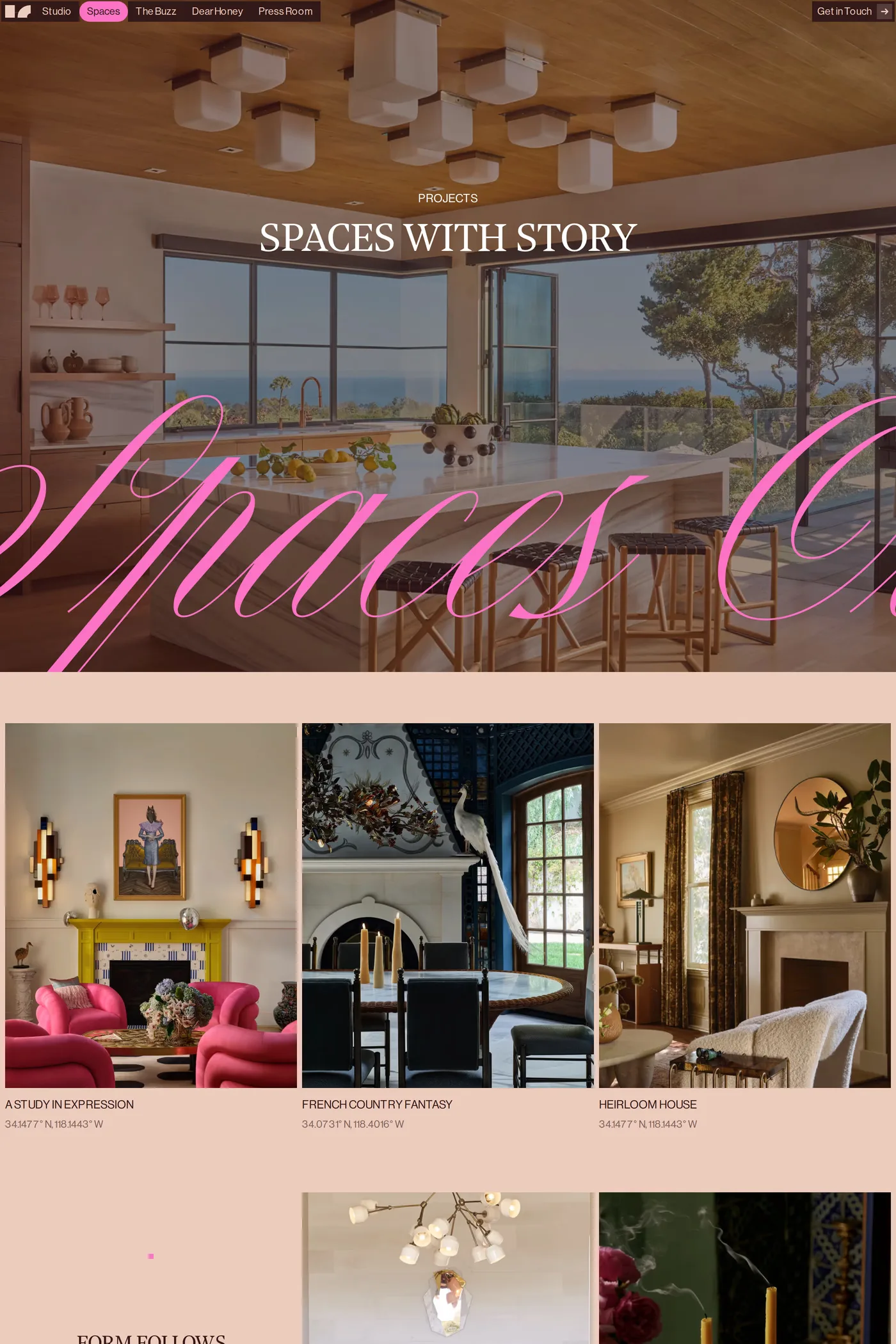 House of Honey — screenshot of the work page