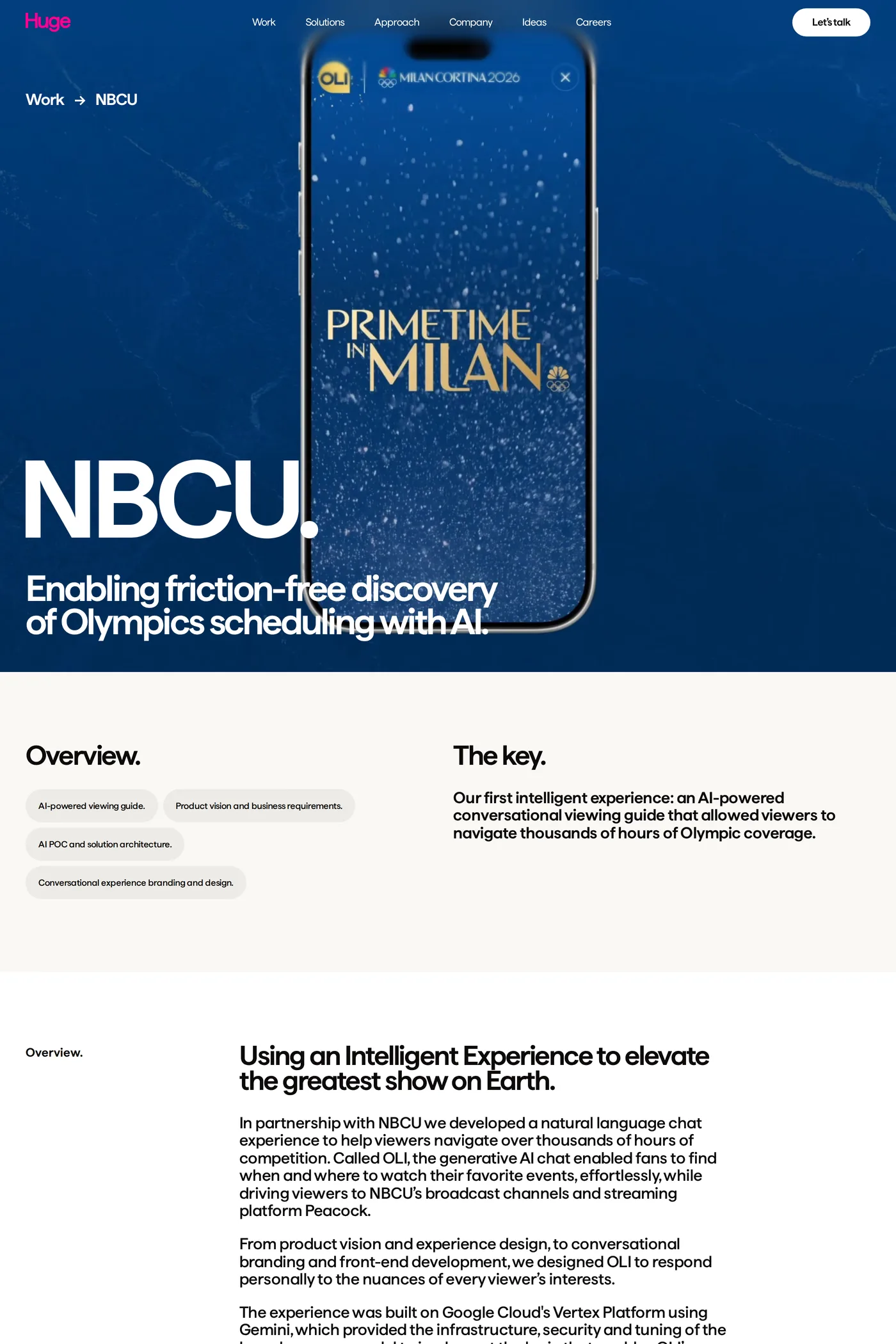 Huge — screenshot of the case studies page