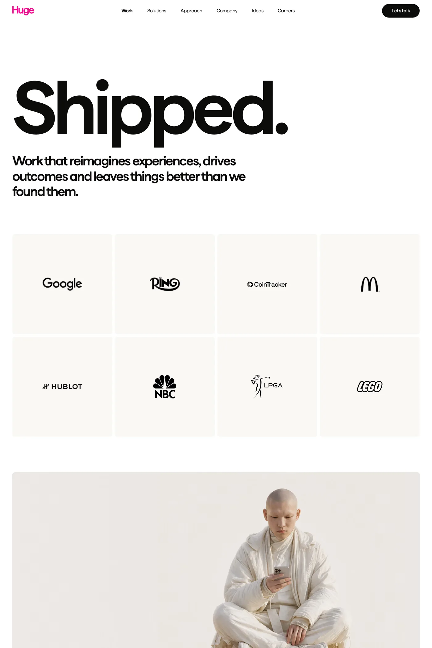Huge — screenshot of the work page