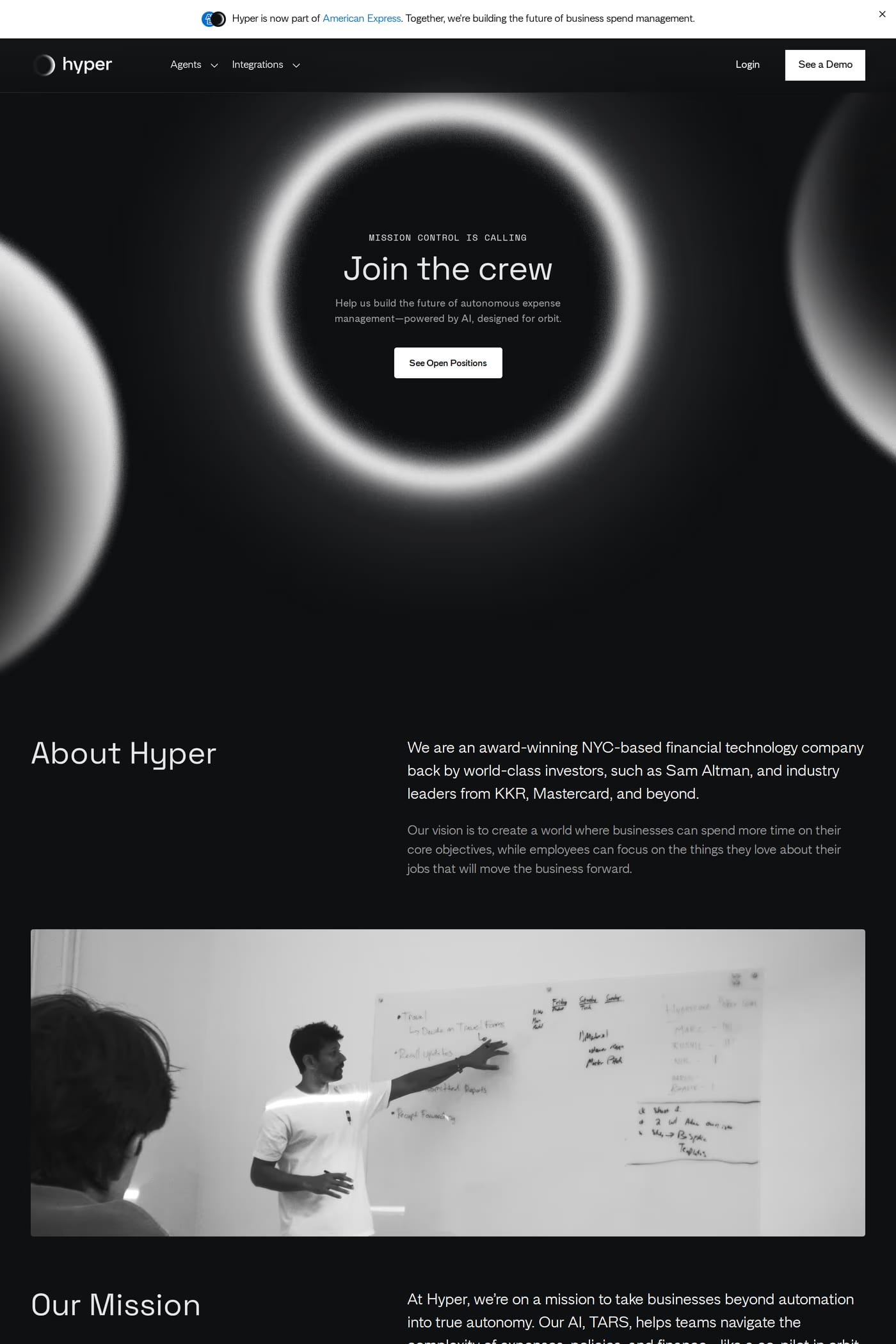 Hypercard — screenshot of the careers page
