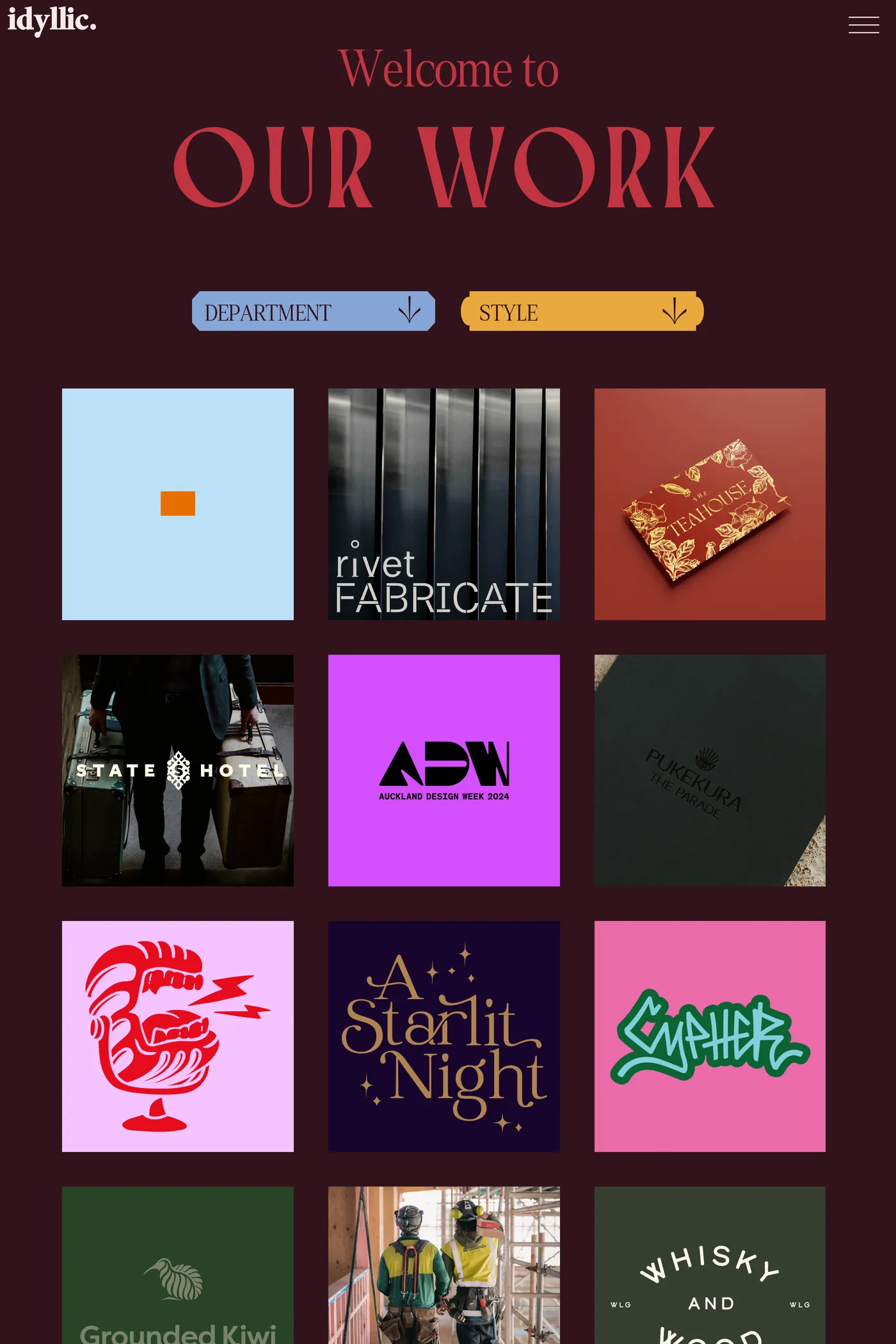 Idyllic — screenshot of the work page
