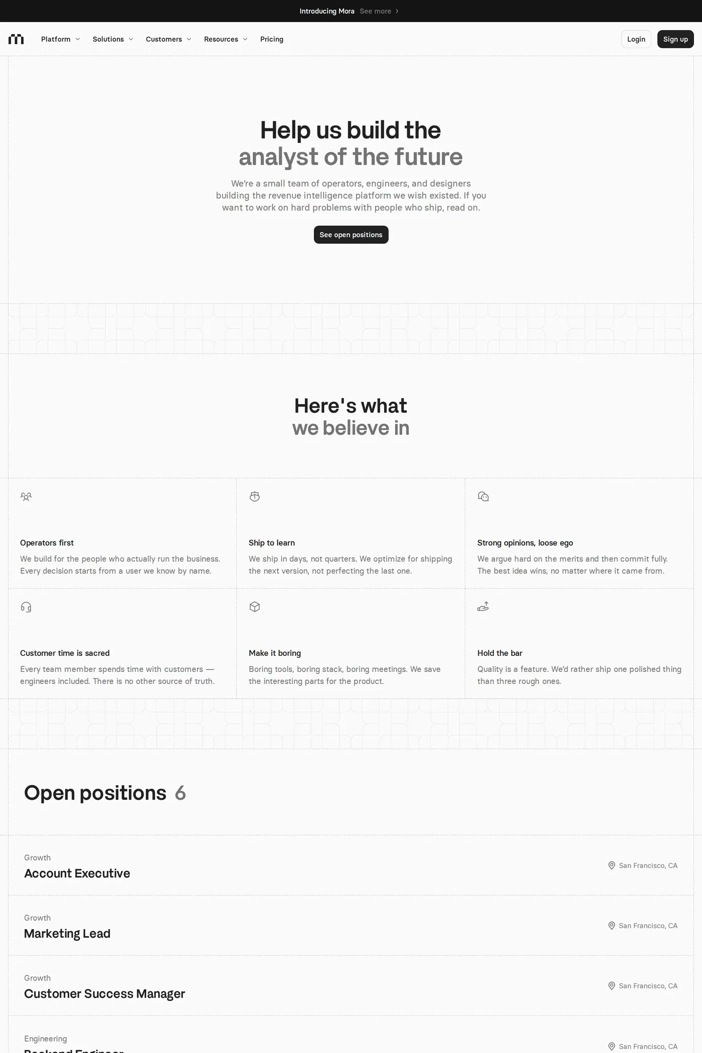 Index — screenshot of the careers page