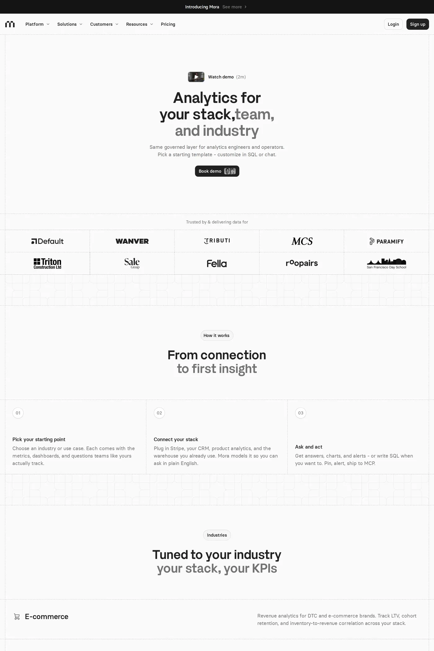 Index — screenshot of the features page