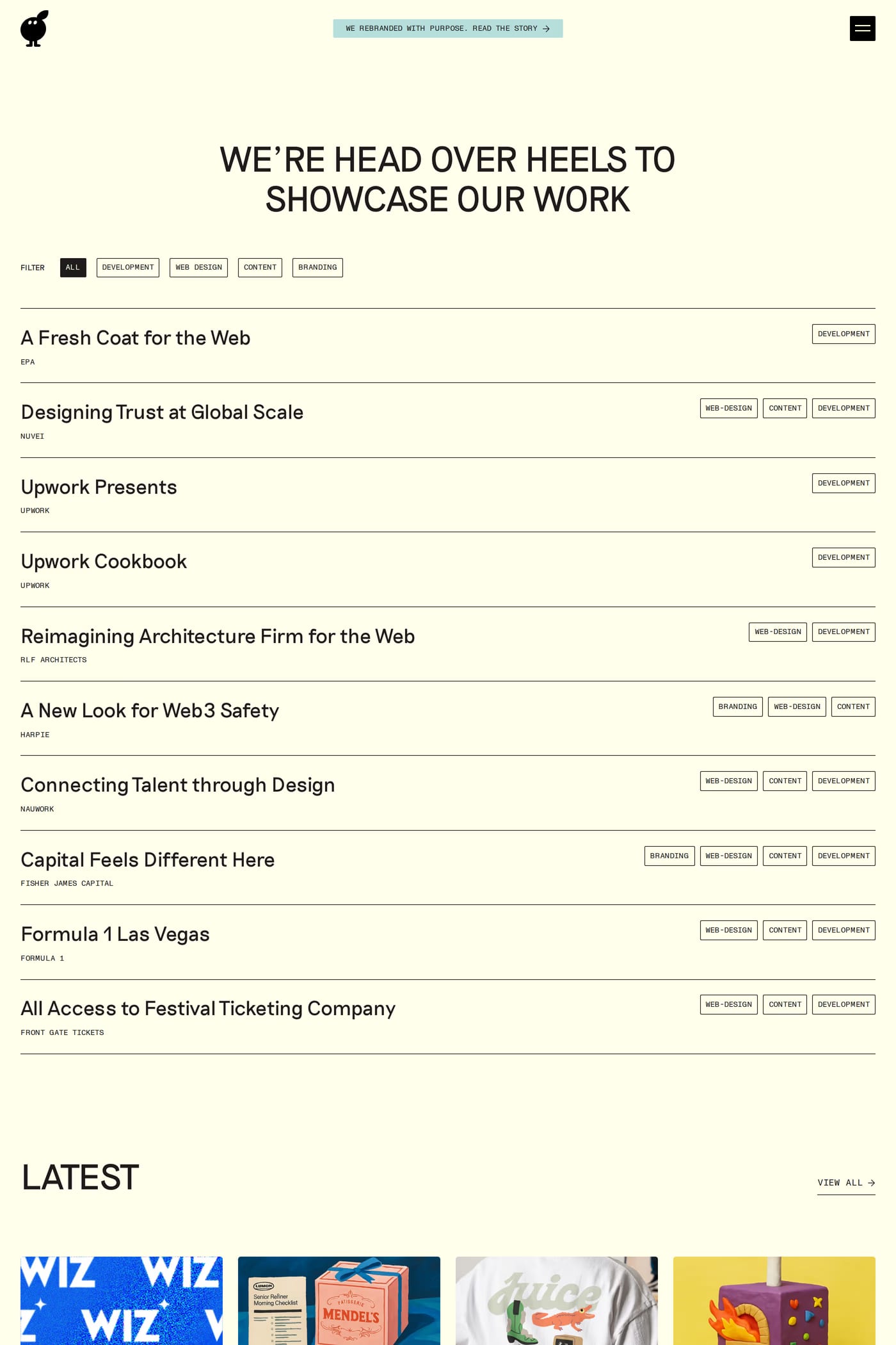 Juice — screenshot of the work page