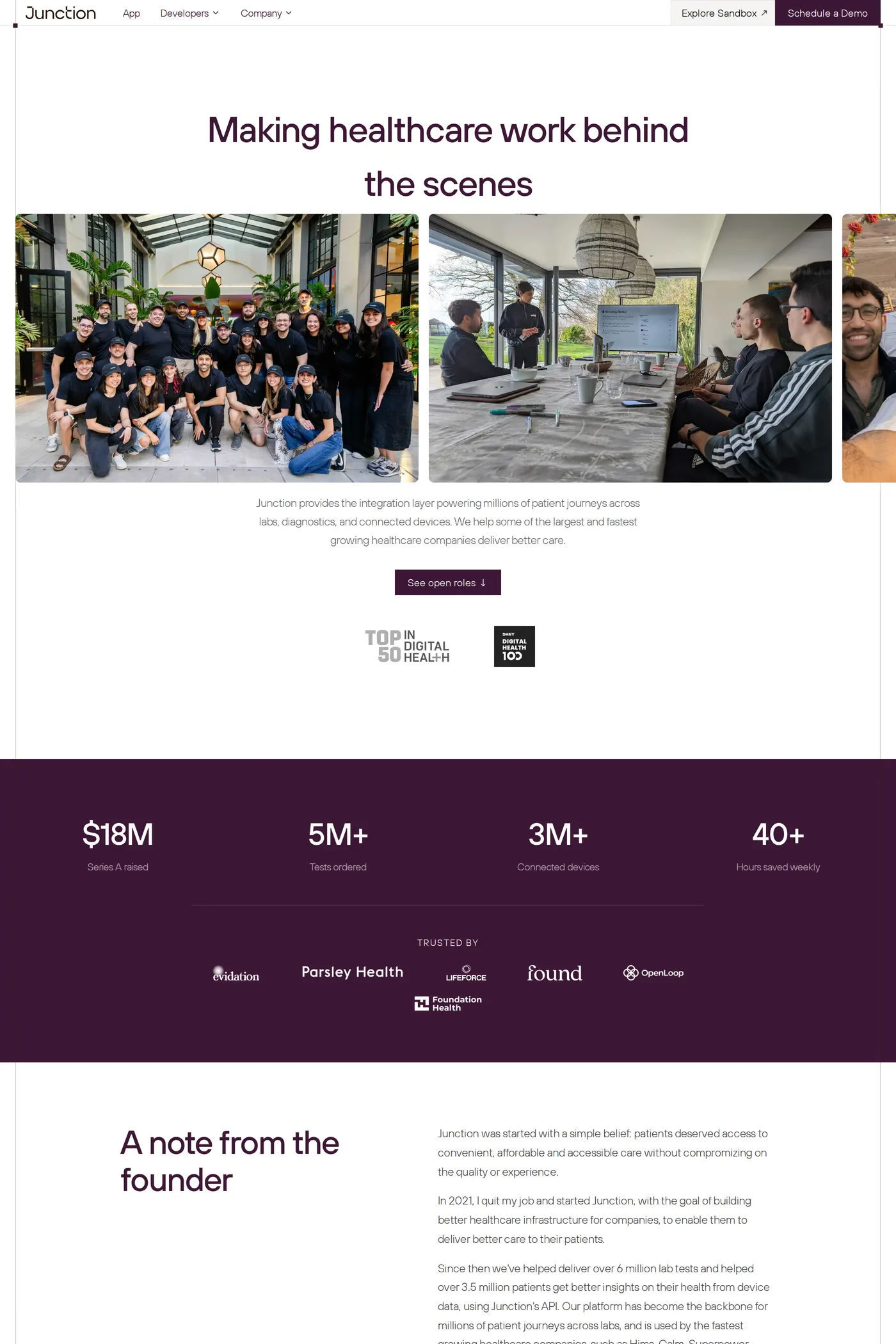 Junction — screenshot of the careers page