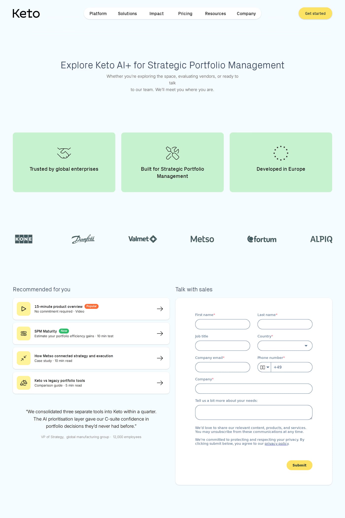 Keto contact page