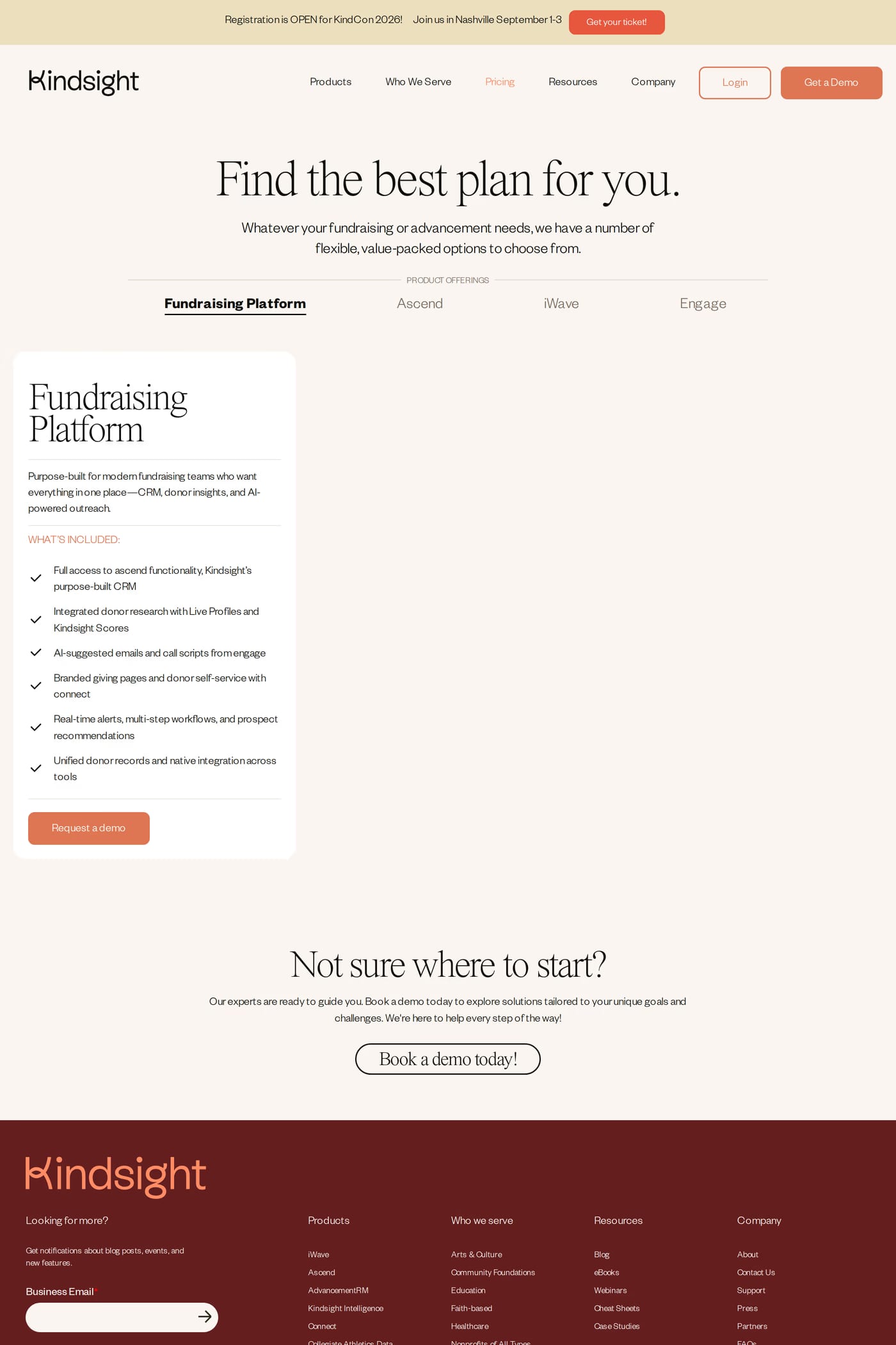 Kindsight pricing page