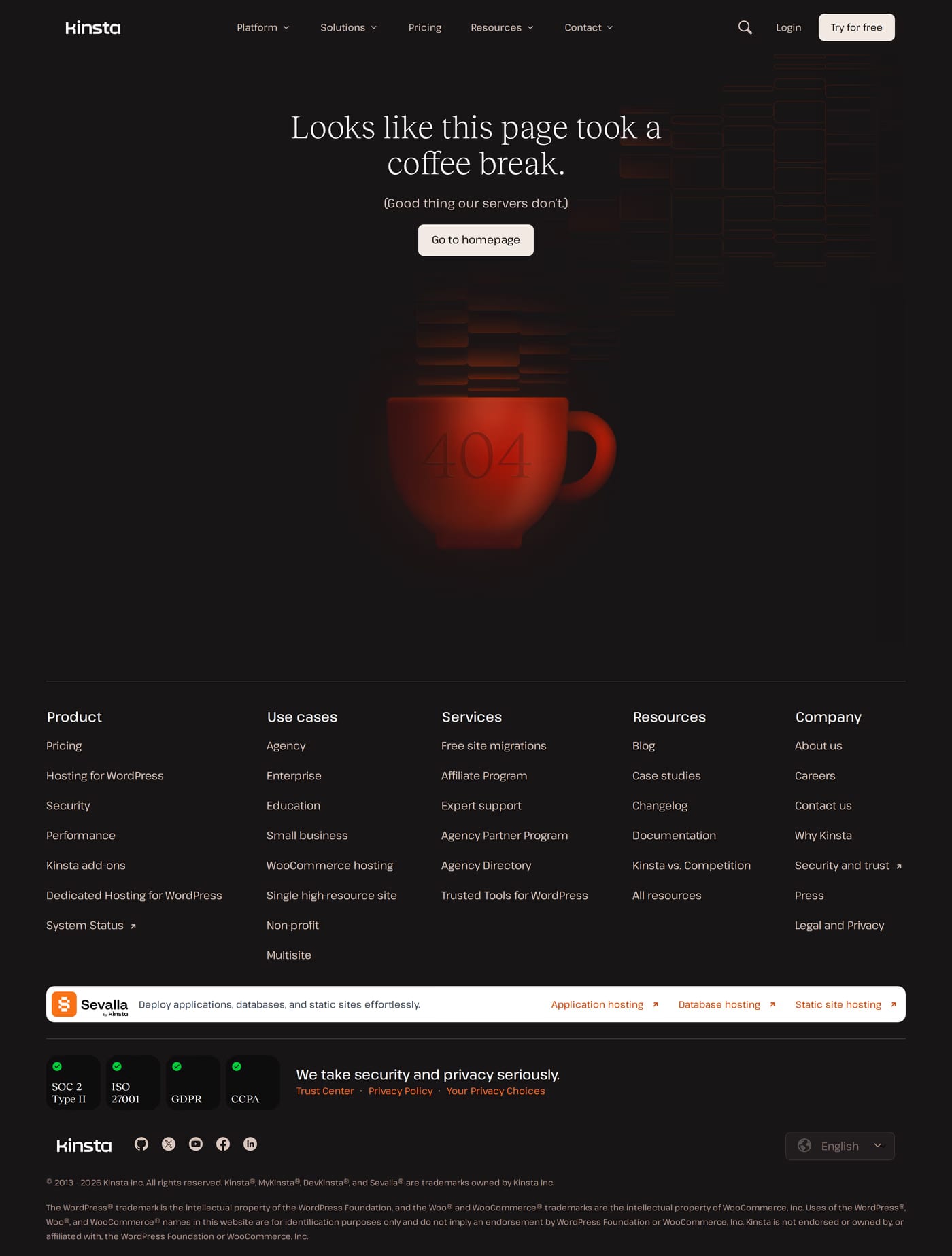 Kinsta 404 page