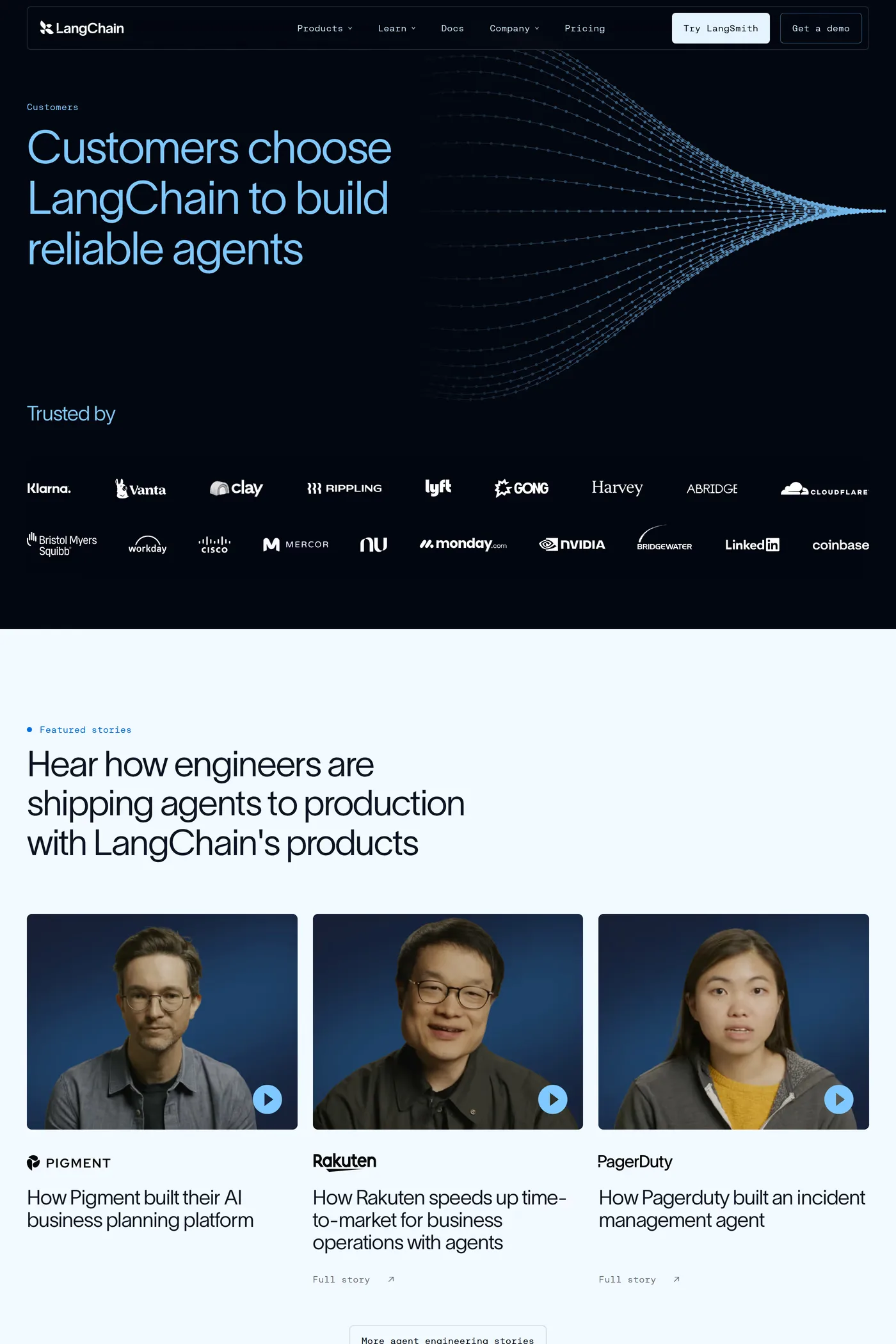 LangChain — screenshot of the work page