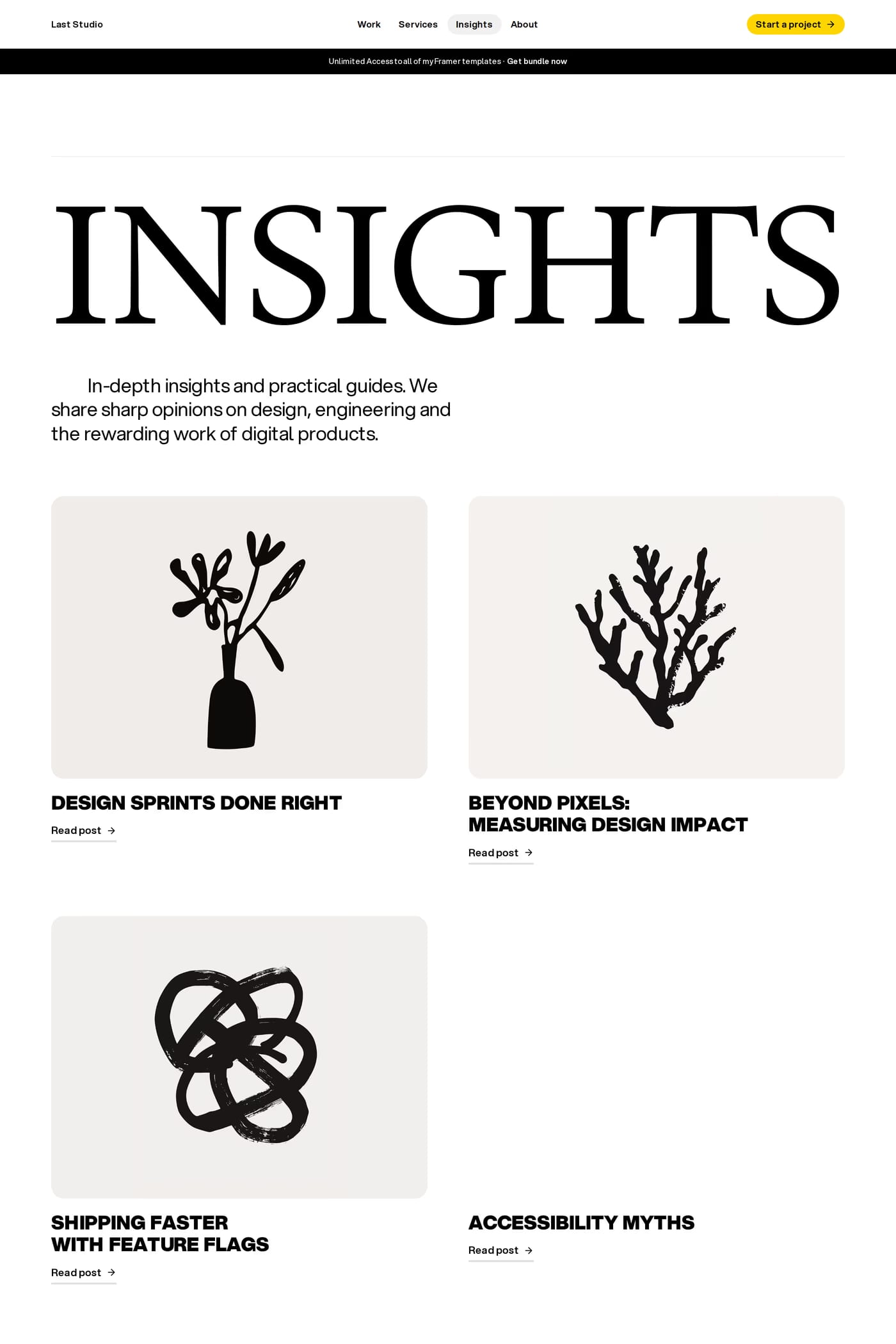 Last Studio — screenshot of the blog page