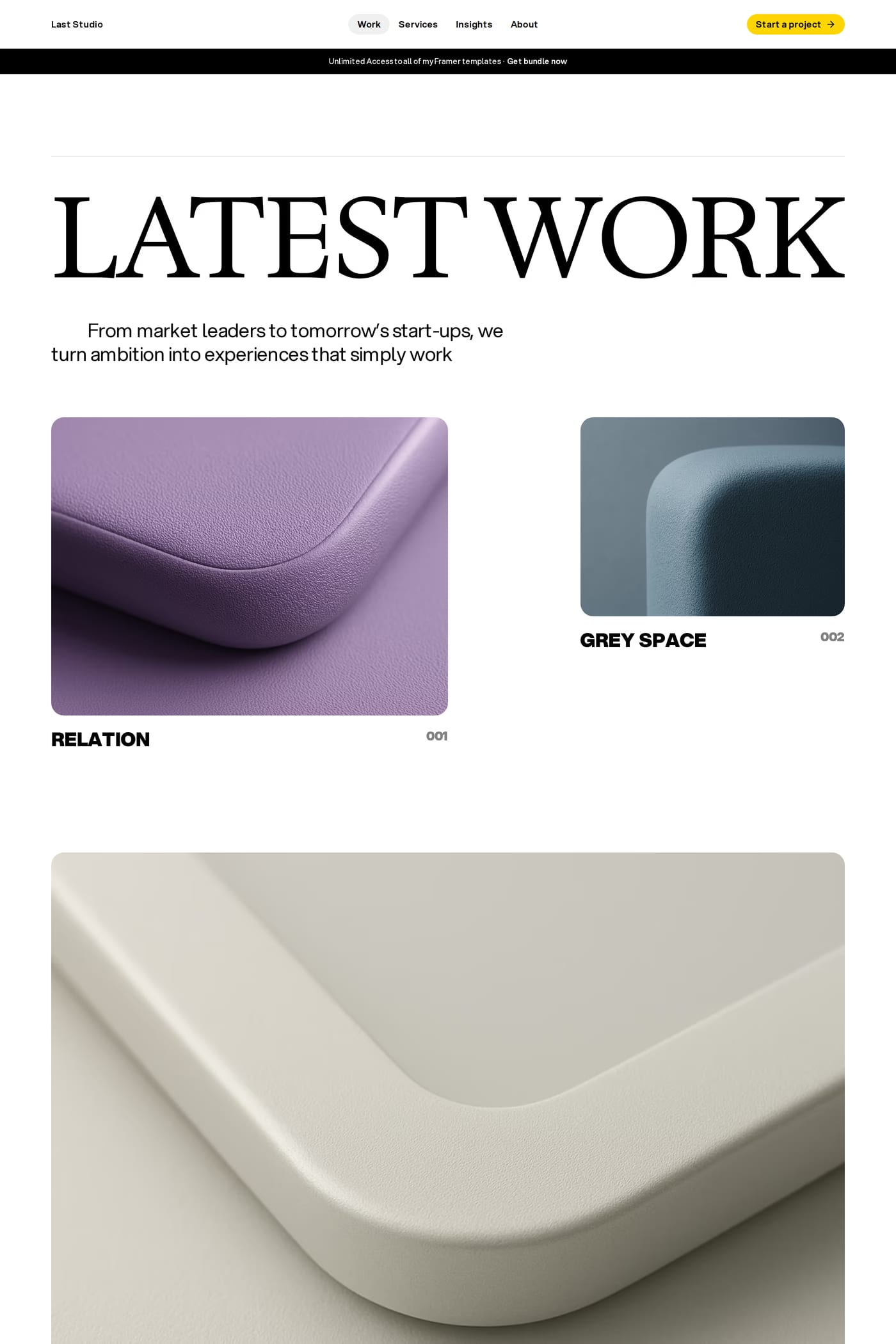 Last Studio — screenshot of the work page